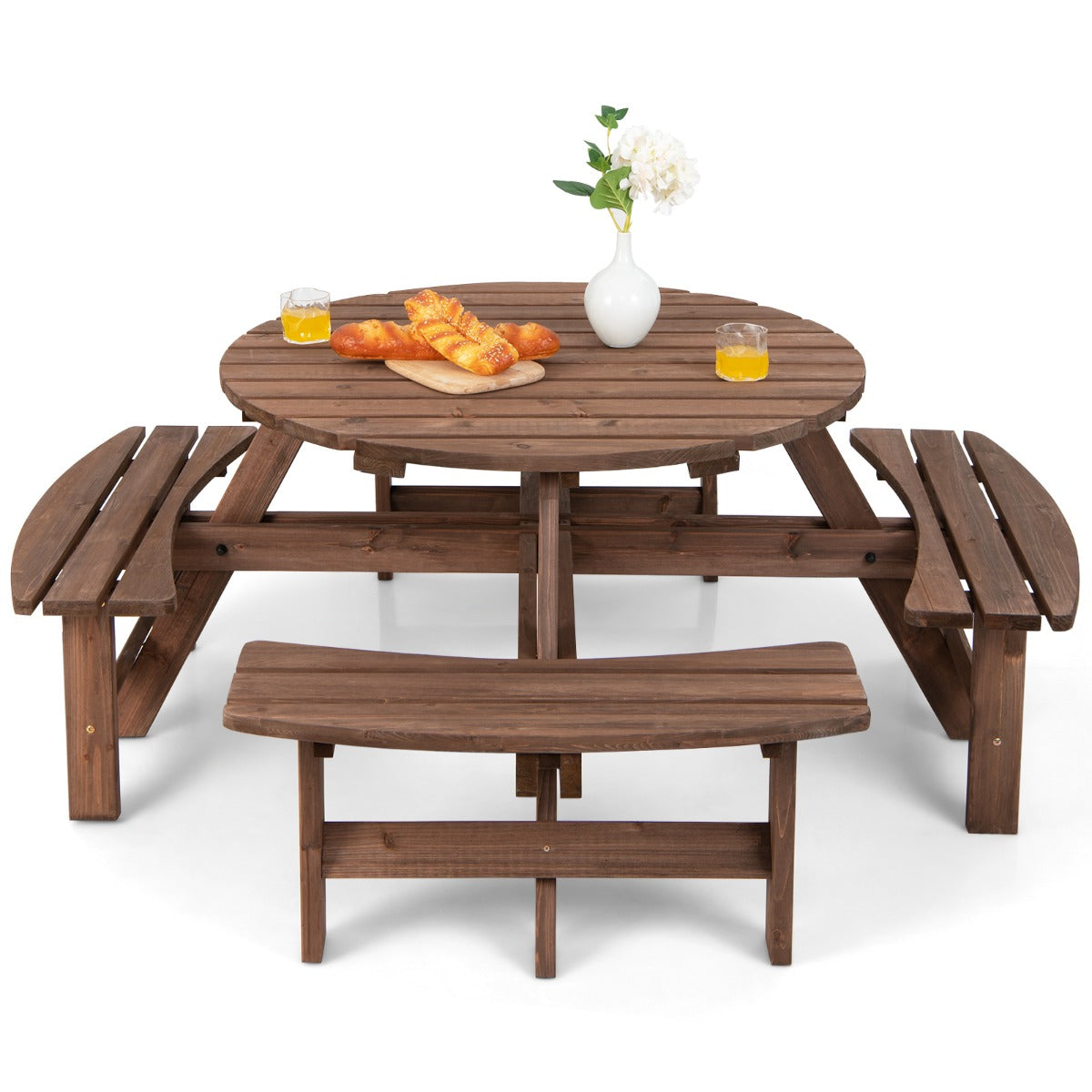Mesa de Piquenique com Bancos – 8 Pessoas – Madeira
