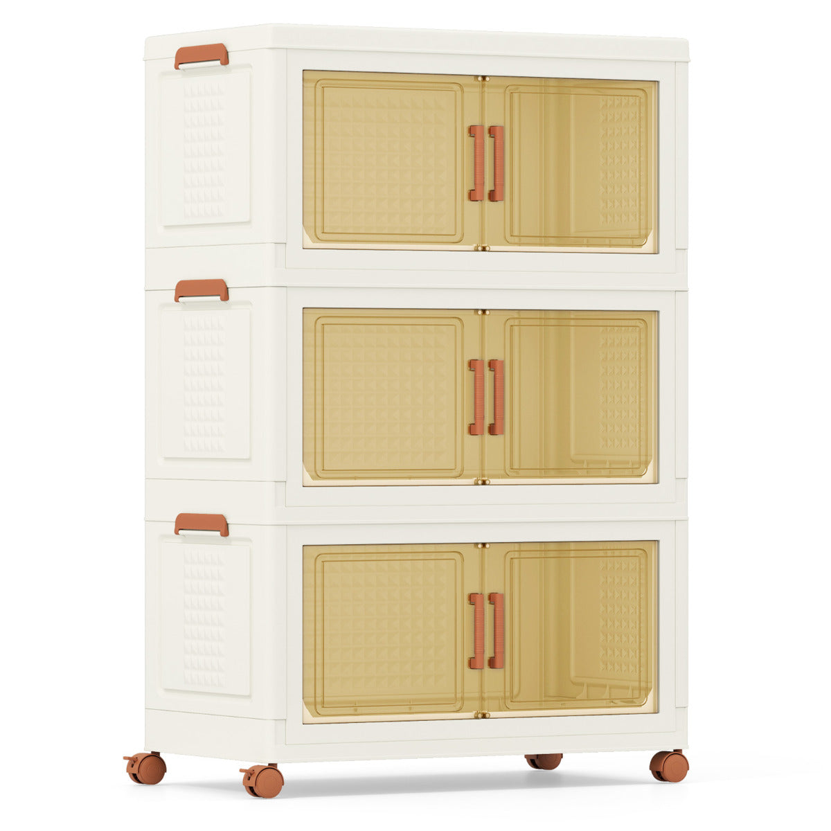 Conjunto de 3 Contenedores Plegables con Cubierta de 210 L - Solución de Almacenamiento Práctica