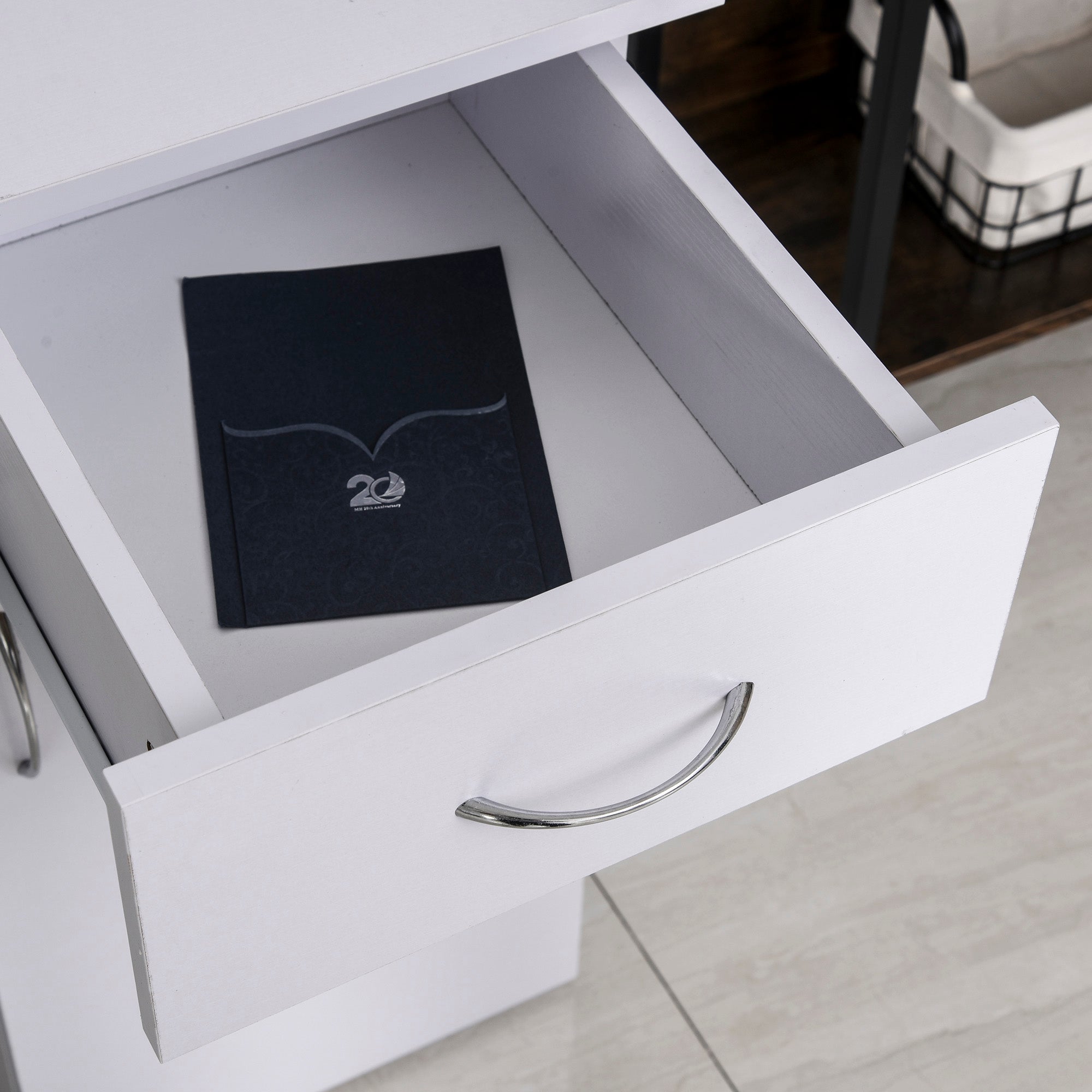 Secretária de Escritório com Prateleiras Abertas 120x60x74 cm - Branco