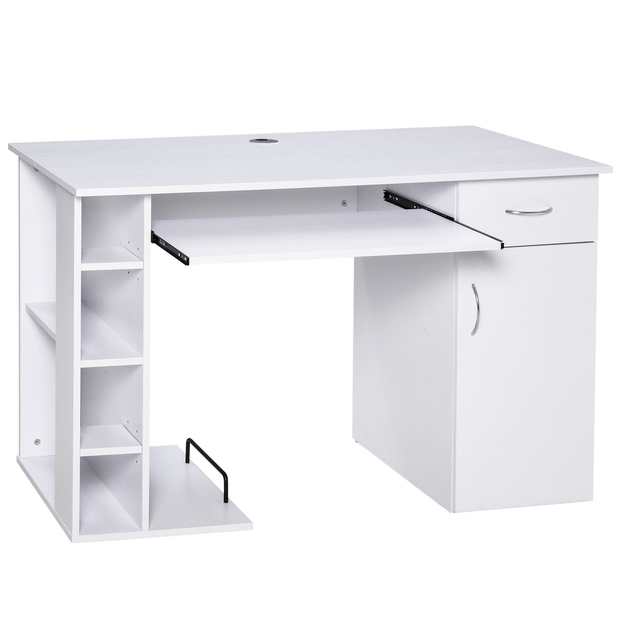 Secretária de Escritório com Prateleiras Abertas 120x60x74 cm - Branco