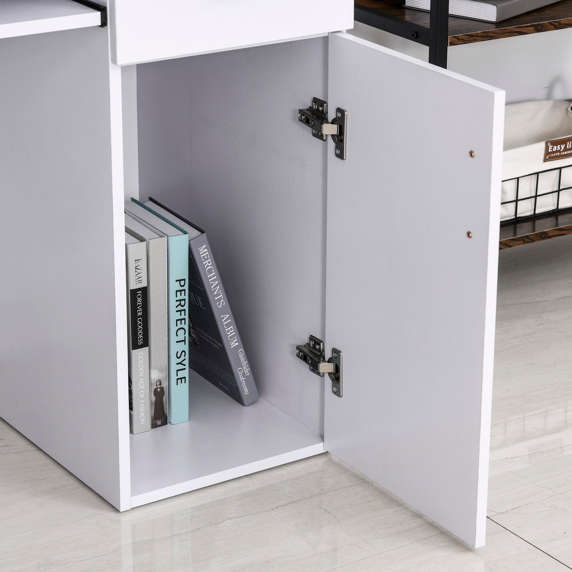 Secretária de Escritório com Prateleiras Abertas 120x60x74 cm - Branco