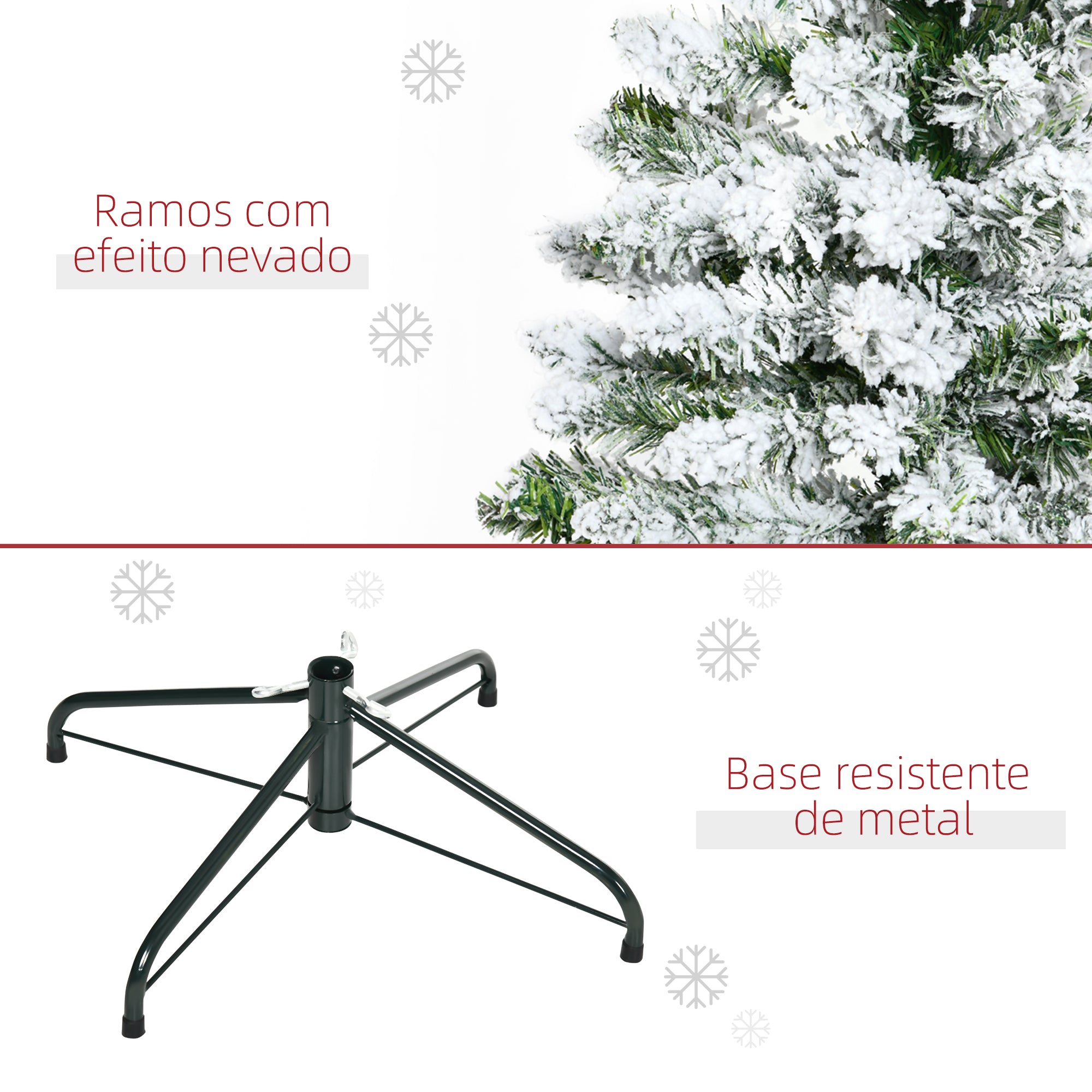 Árvore de Natal Artificial 120cm Verde Neve Ignífugo Ø70x120 cm