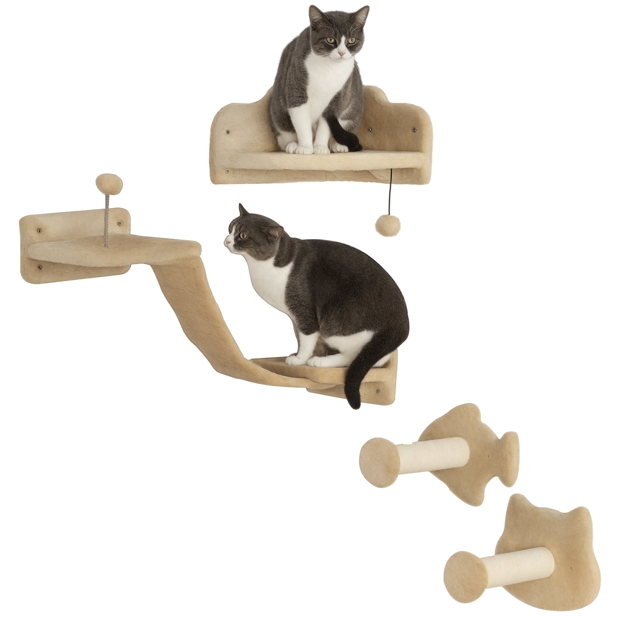Prateleiras de Escalada para Gatos Bege 90x26x12,5 cm