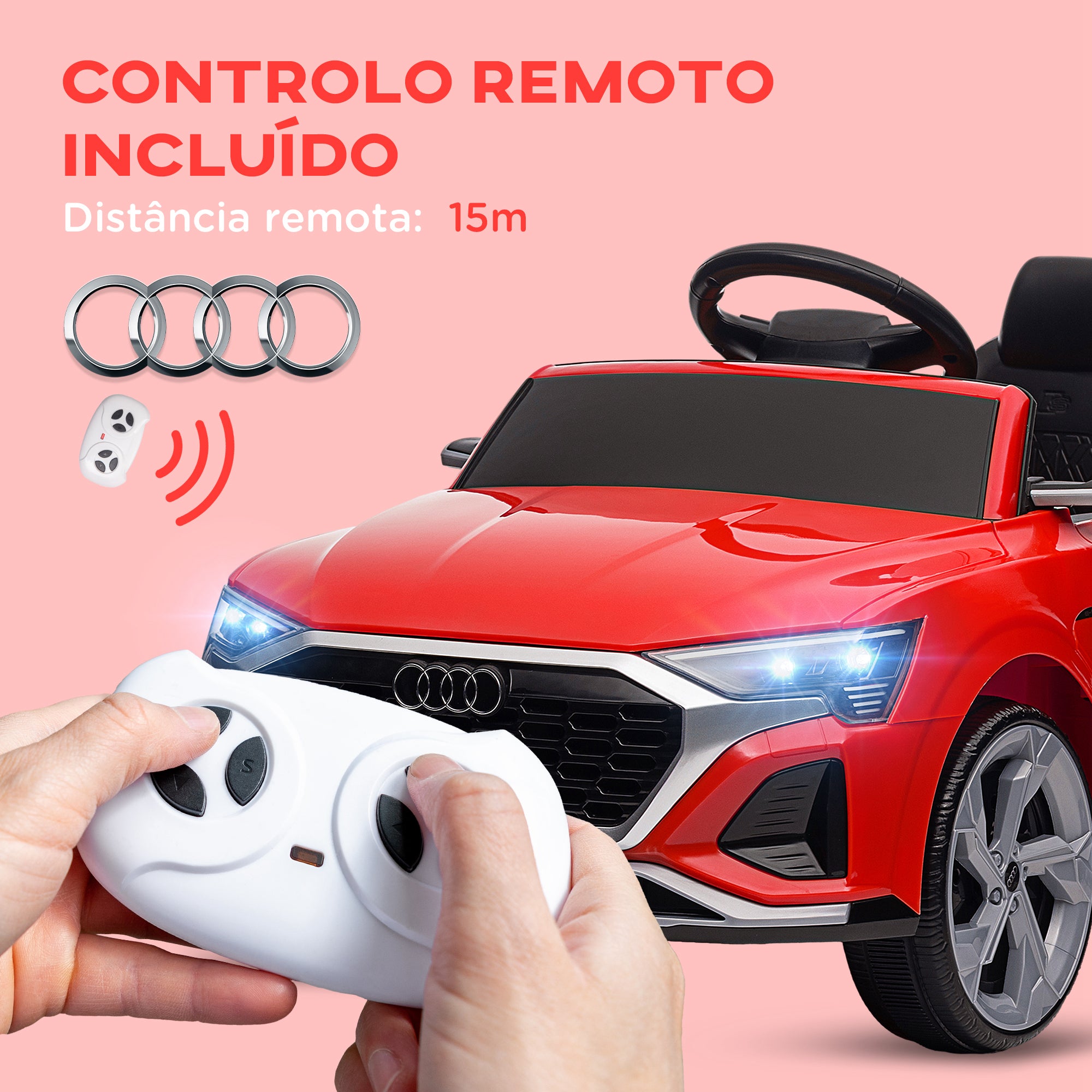 Carro Elétrico Infantil Vermelho 98x49,5x43 cm