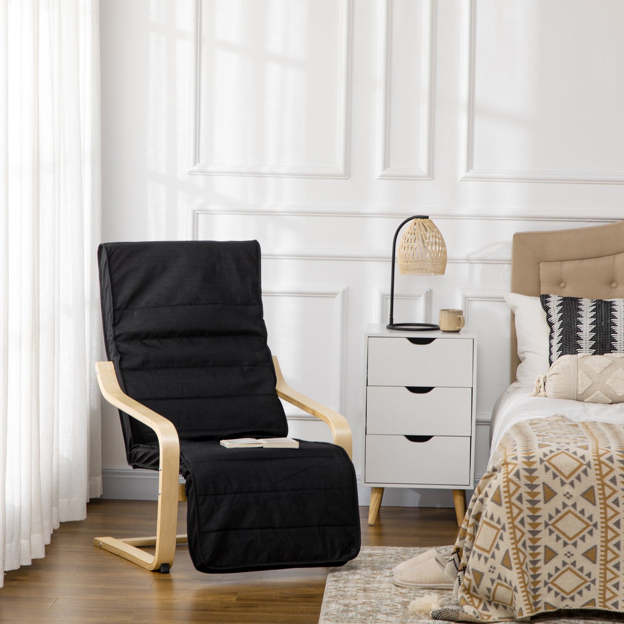 Poltrona de Sala de Estar Preto 66,5x94x100 cm - Conforto e Estilo