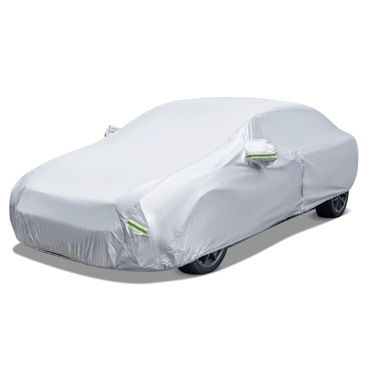 Capa para Carro com Fecho de Correr, Faixas Refletoras e Bolsa de Armazenamento - Proteção UV, Chuva e Neve 455 x 165 cm Preto