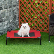 Cama Elevada para Animais de Estimação 76x61x18cm Vermelho