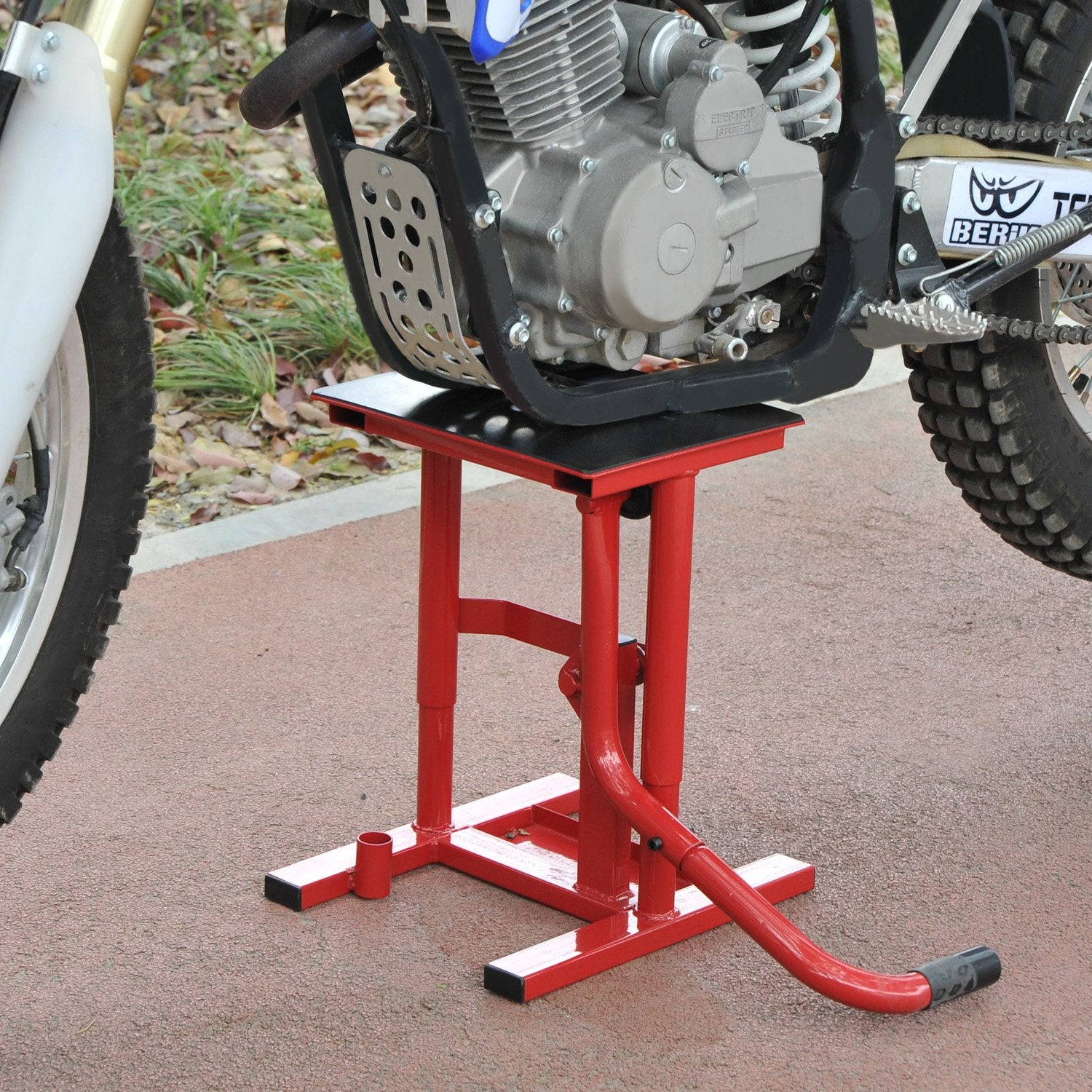 Plataforma Elevação para Motocicletas Aço 28x34x30-40cm - Vermelho