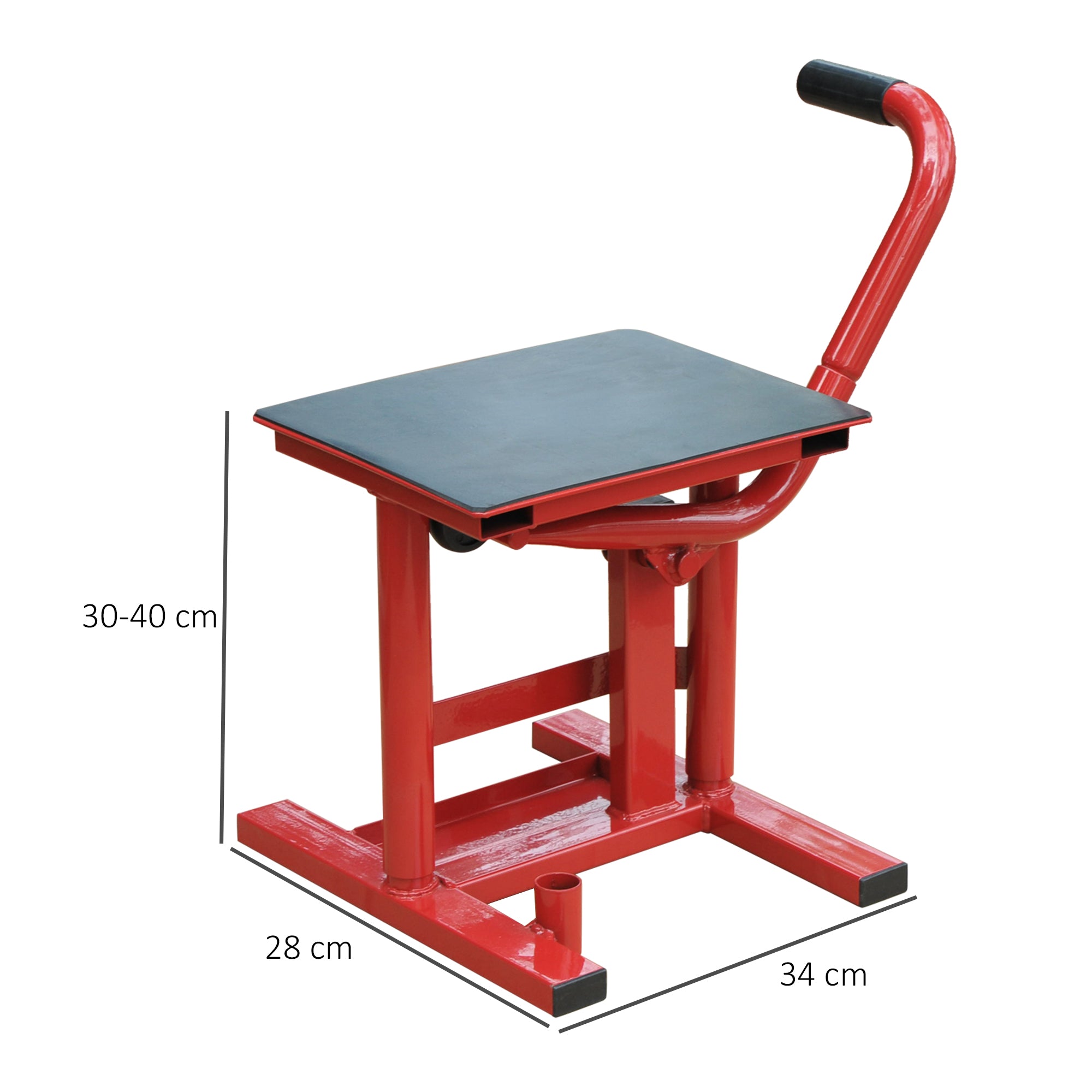 Plataforma Elevação para Motocicletas Aço 28x34x30-40cm - Vermelho