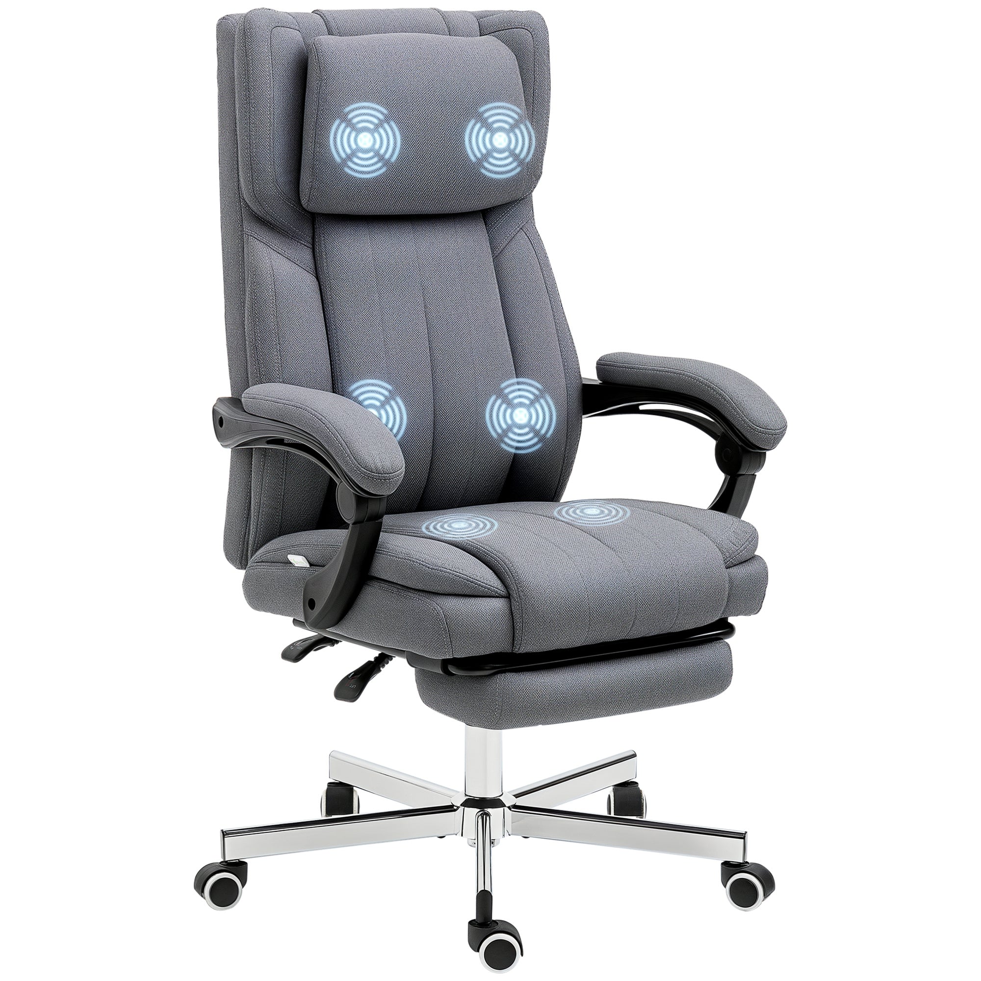 Cadeira de Escritório com Massagem por Vibração Cinza 65x61x113 cm