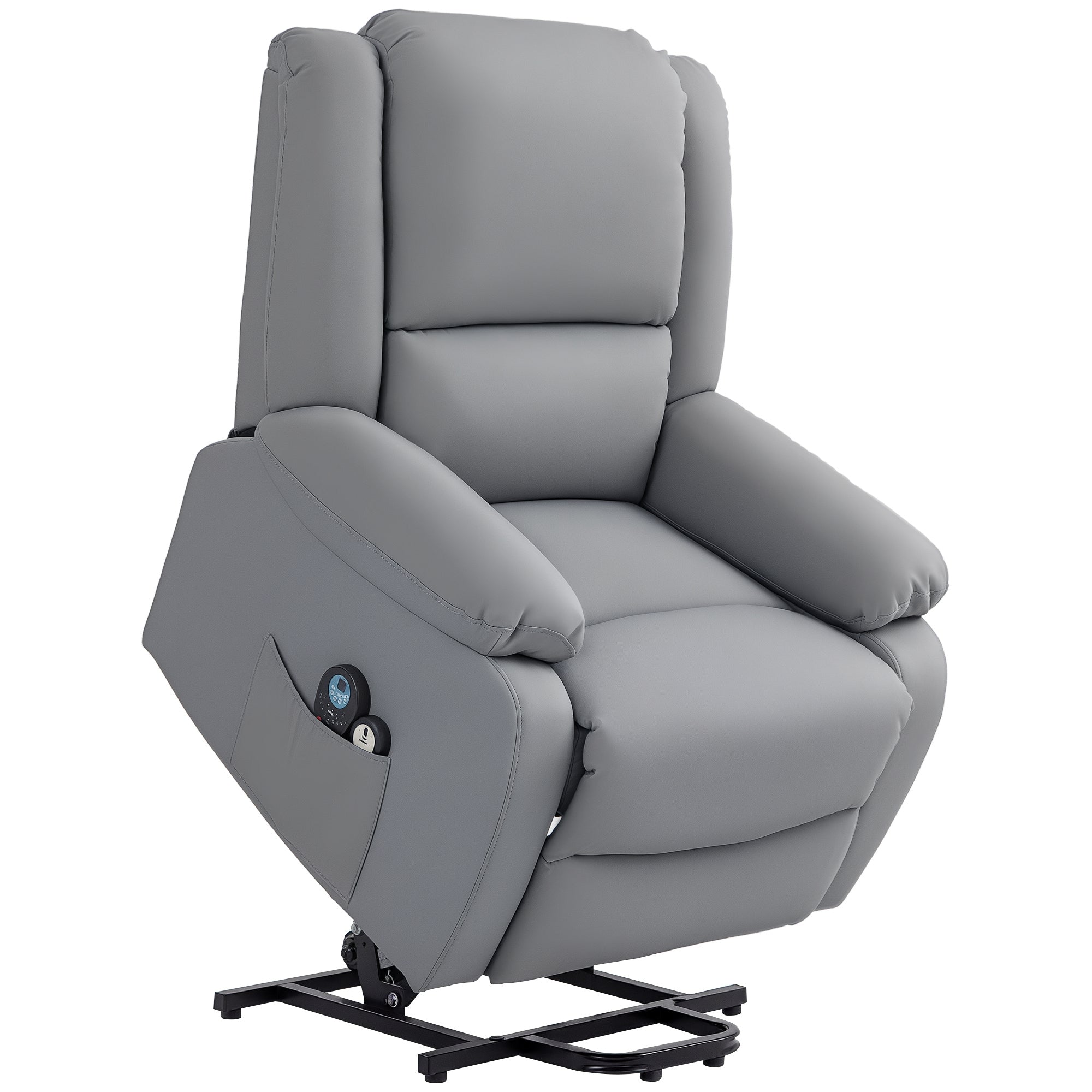Poltrona Relax com 8 Pontos de Massagem - Cinzento (89x93x105 cm)