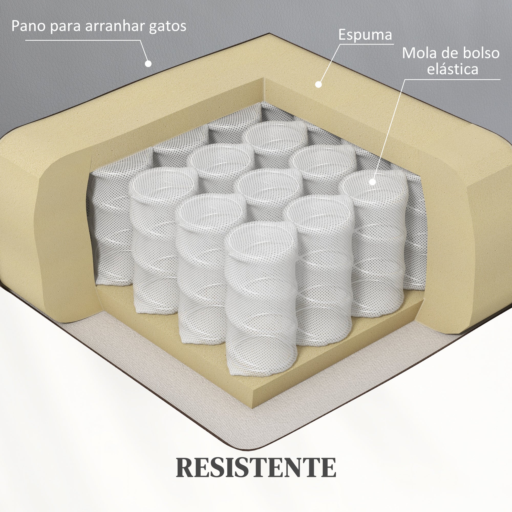 Poltrona Relax com 8 Pontos de Massagem - Cinzento (89x93x105 cm)