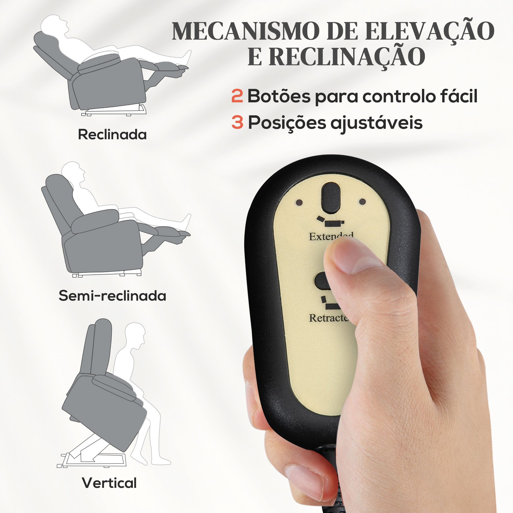 Poltrona Relax com 8 Pontos de Massagem - Cinzento (89x93x105 cm)