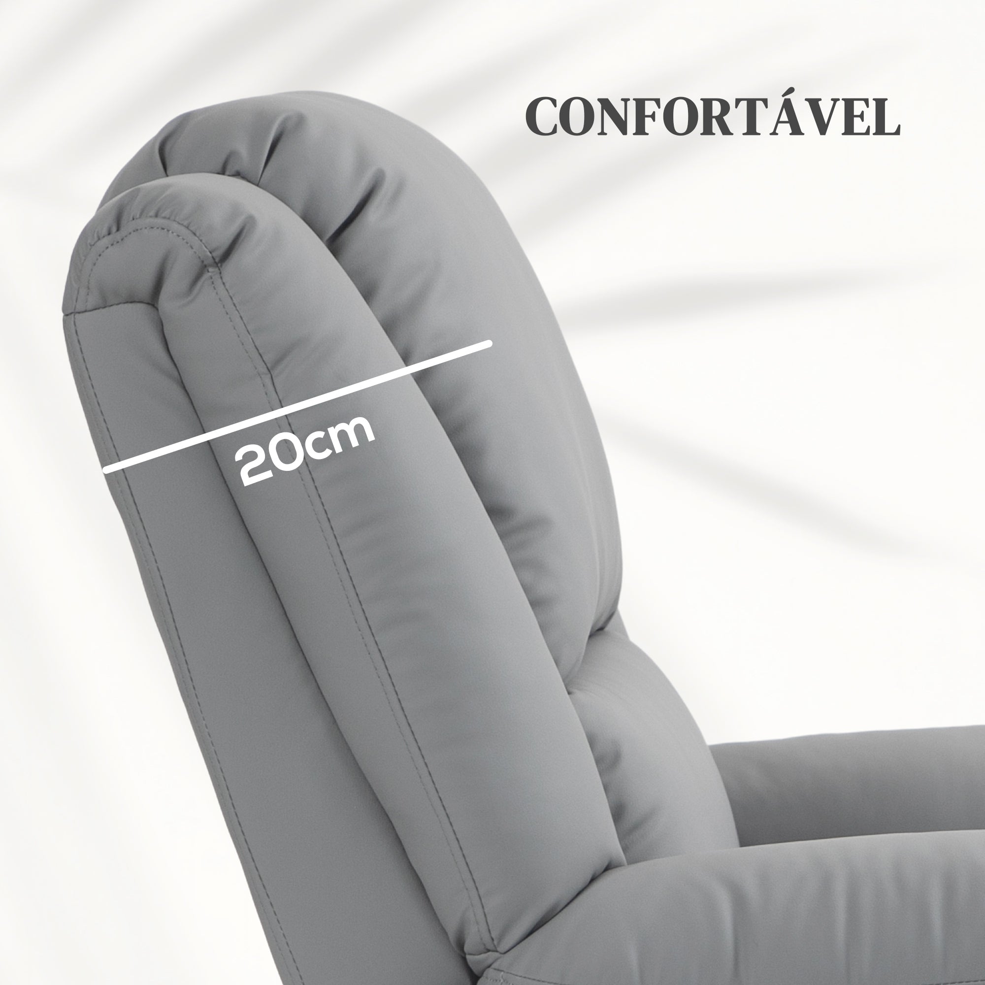 Poltrona Relax com 8 Pontos de Massagem - Cinzento (89x93x105 cm)