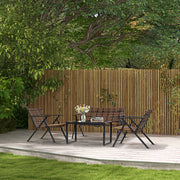 Conjunto de Jardim Vime Sintético Marrom e Preto 120x82x77 cm