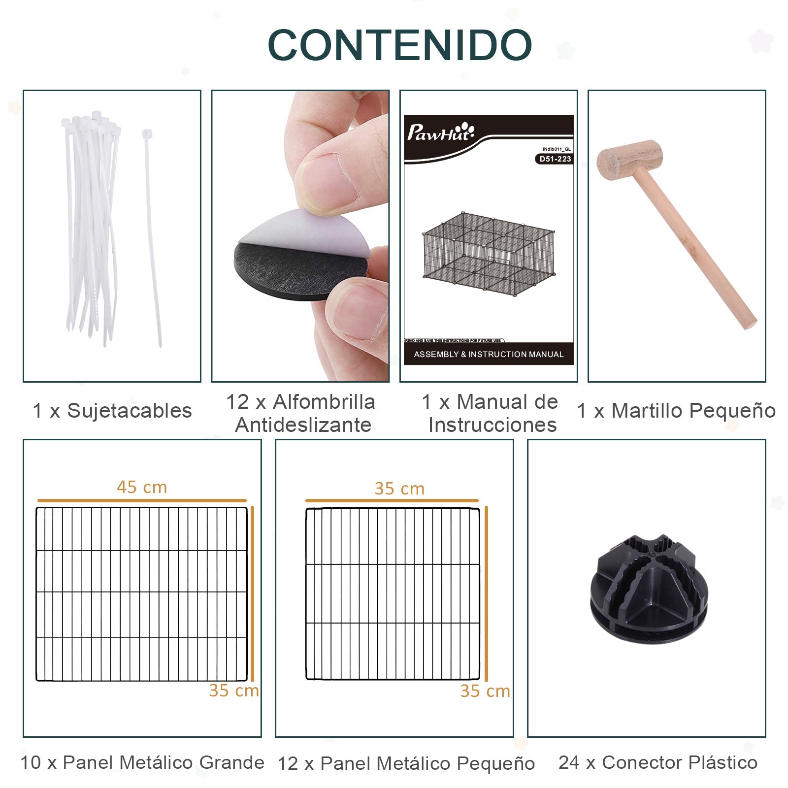 Recinto Modular para Pequenos Animais 105x70x45 cm - Preto