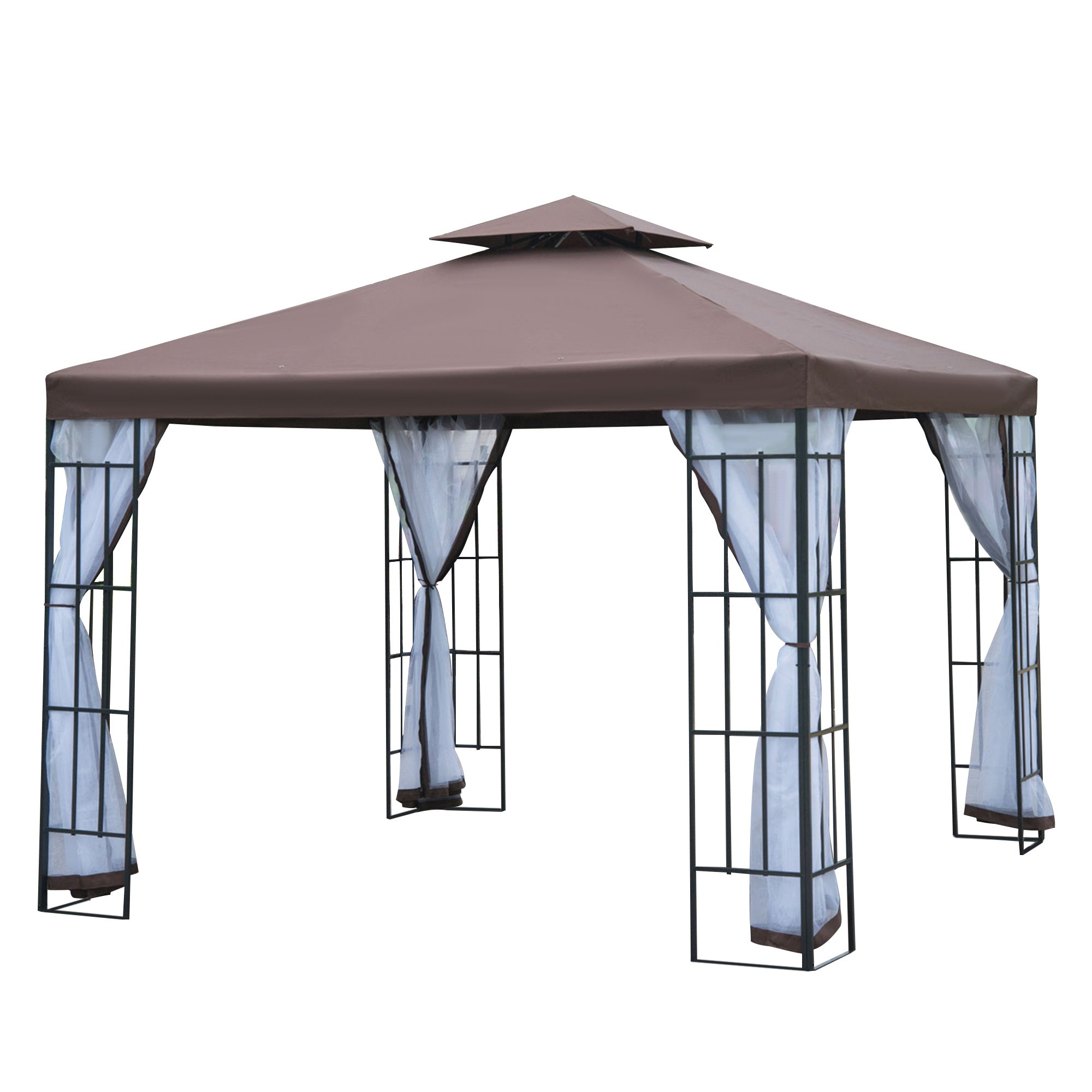 Pérgola de Jardim – 300x300x265 cm – Cor Marrom – Aço