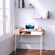 Secretária para Computador 100x55x81,5 cm em Carvalho e Branco