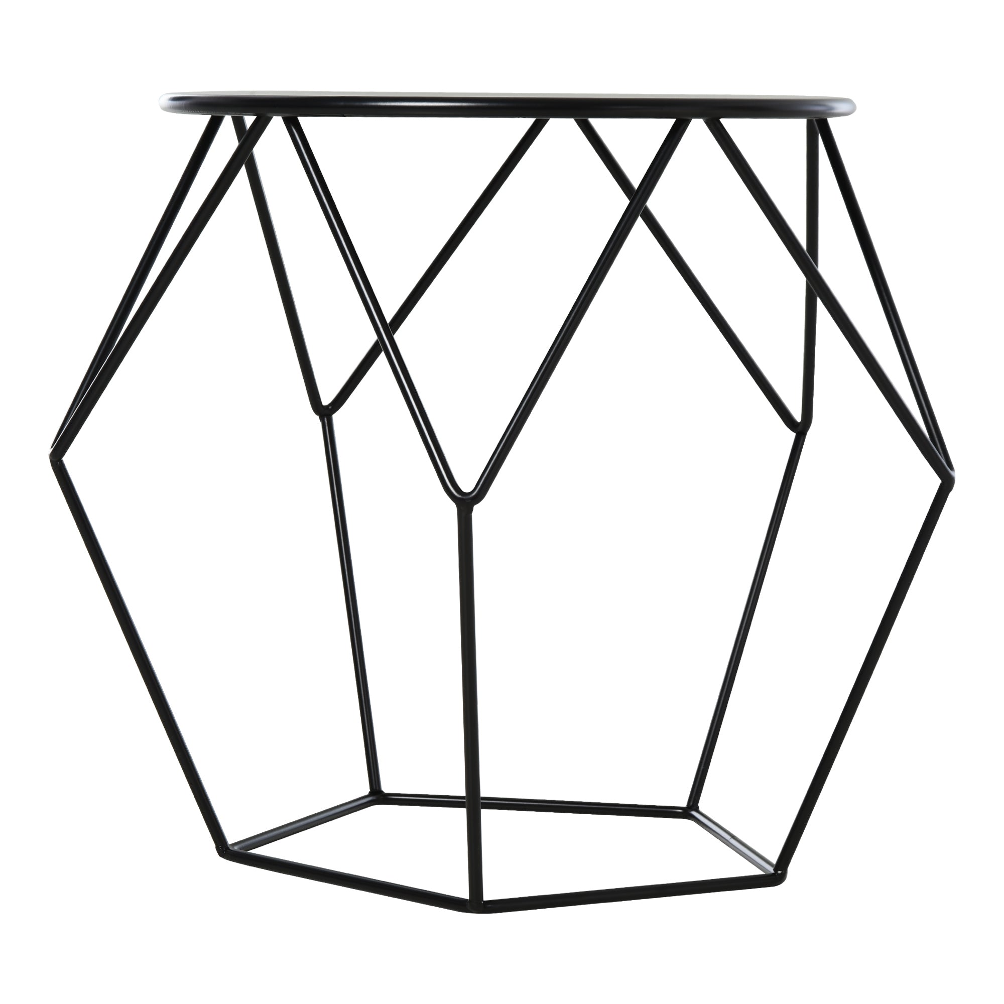 Mesa de Centro Moderna Redonda 51x51x44 cm Cor Preto
