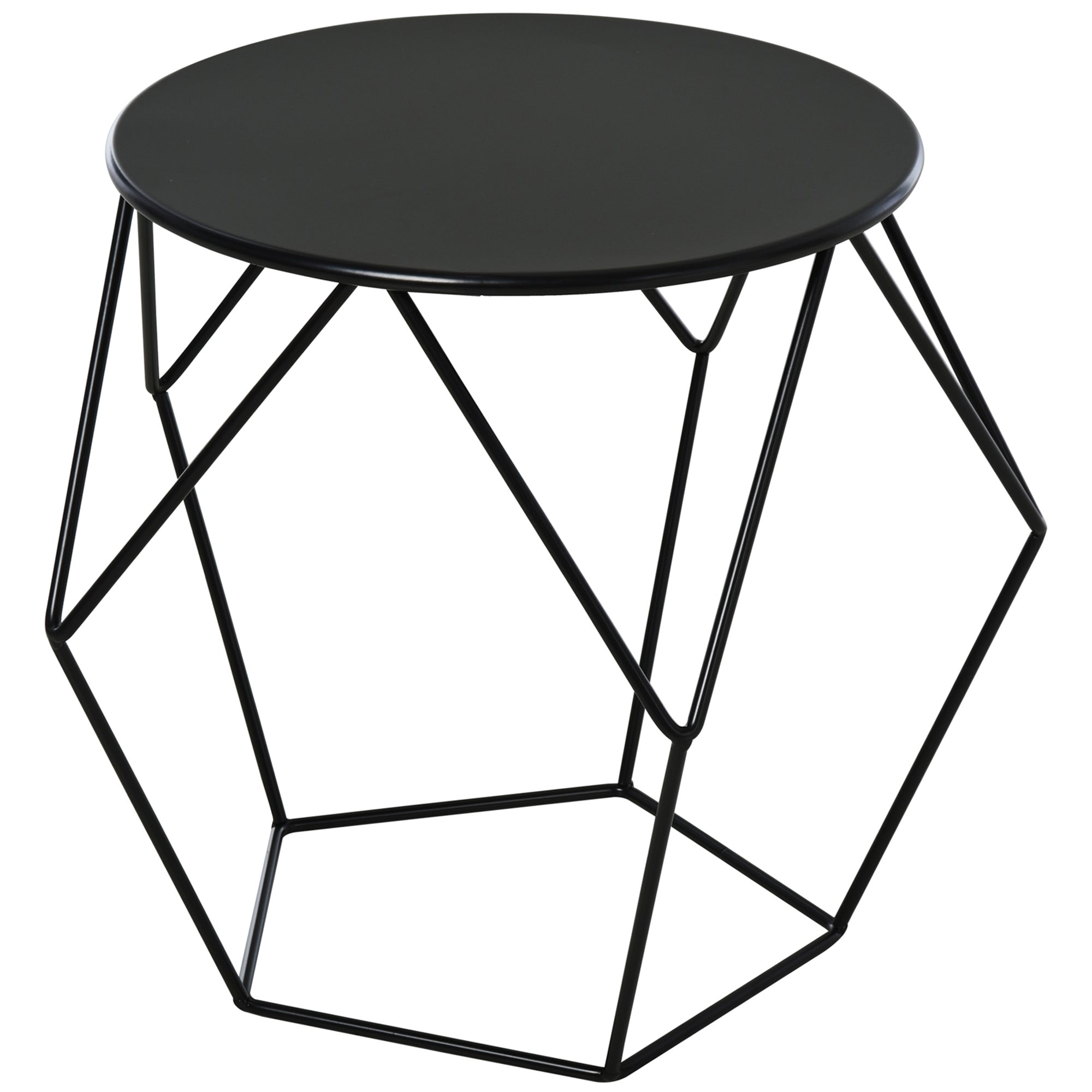 Mesa de Centro Moderna Redonda 51x51x44 cm Cor Preto