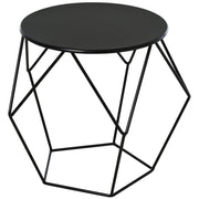 Mesa de Centro Moderna Redonda 51x51x44 cm Cor Preto