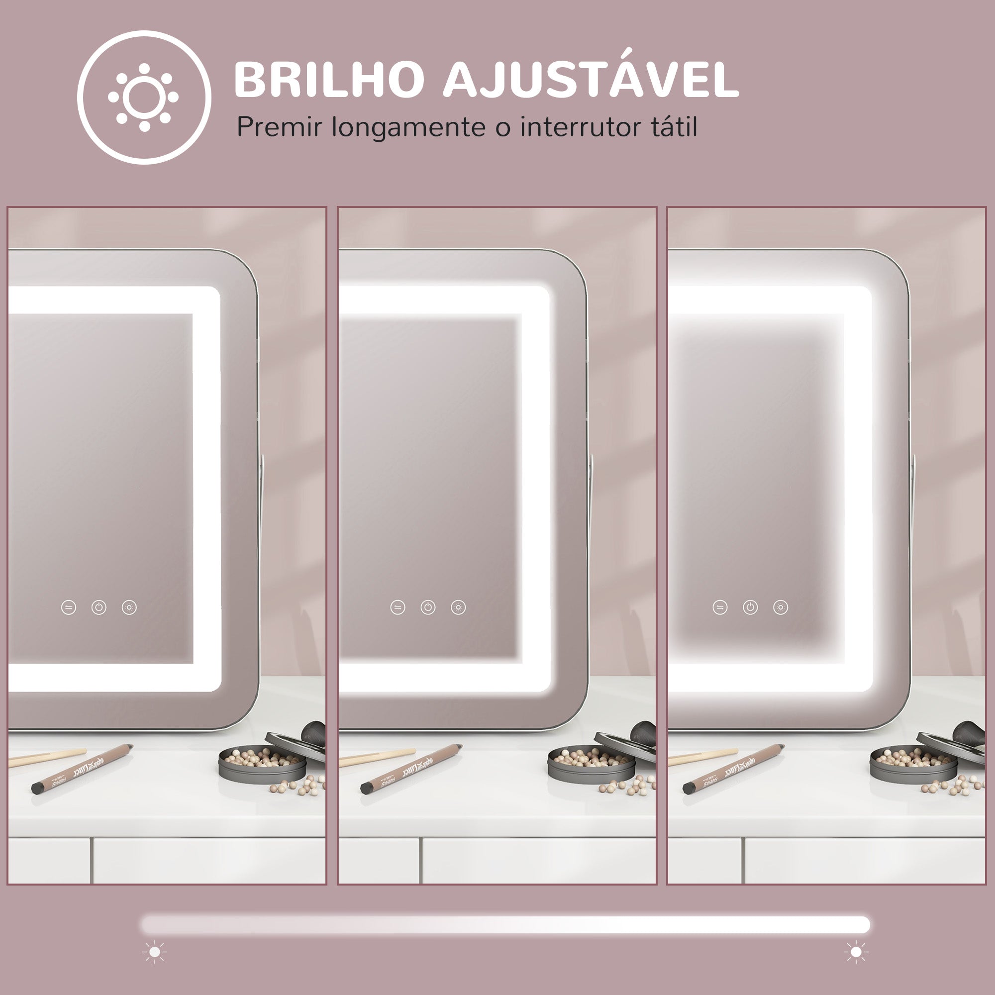 Espelho de Maquilhagem LED 30x40 cm Branco