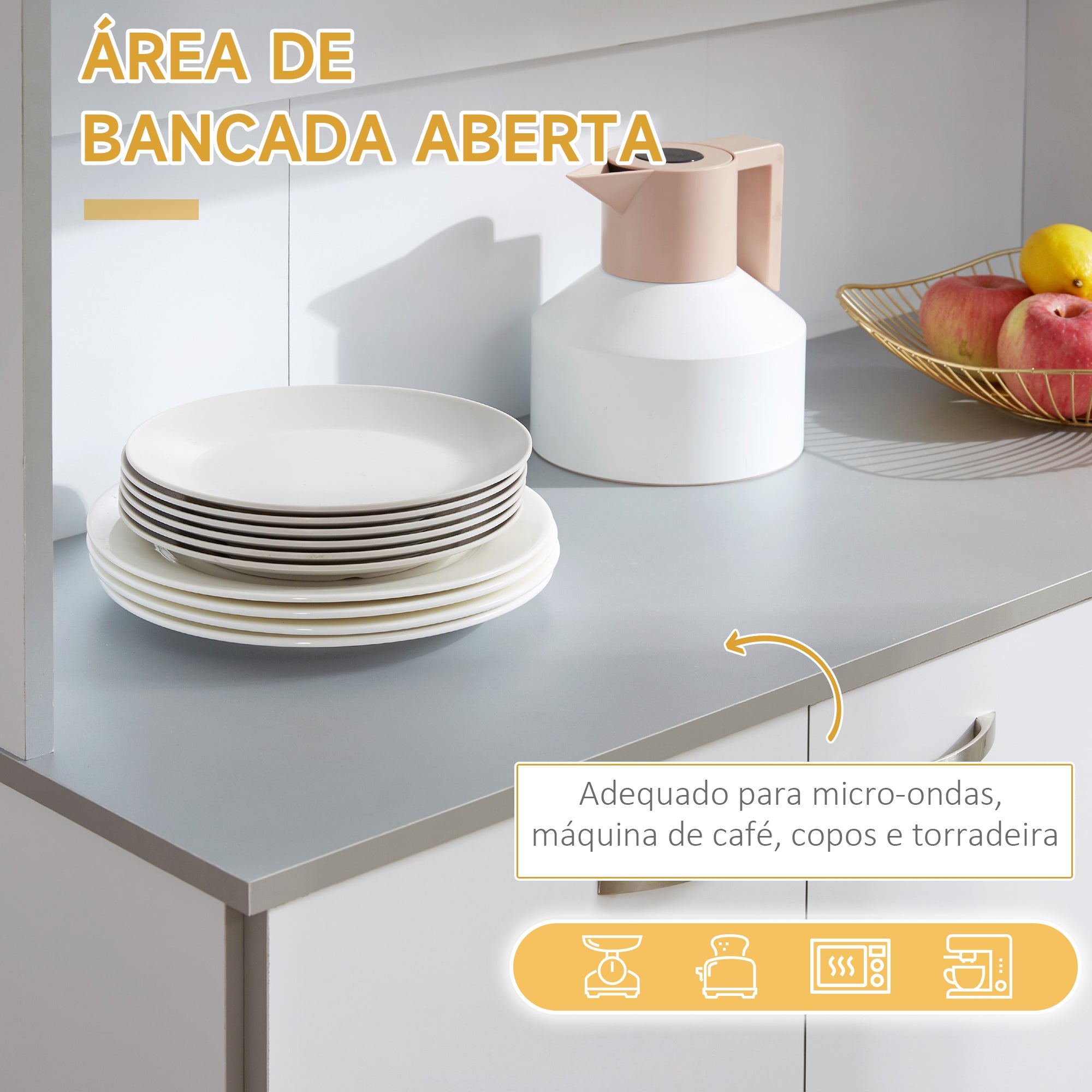 Armário de Cozinha Aparador de Sala de Jantar Branco 101x39x180 cm