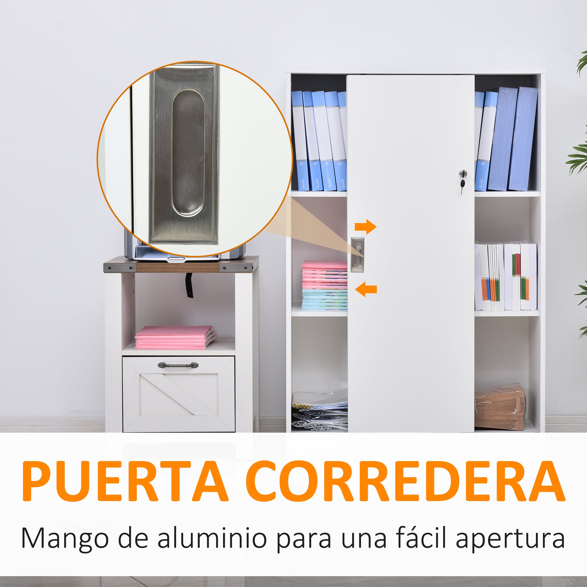 Armário de Escritório 80x40x120cm Branco - Organização e Segurança