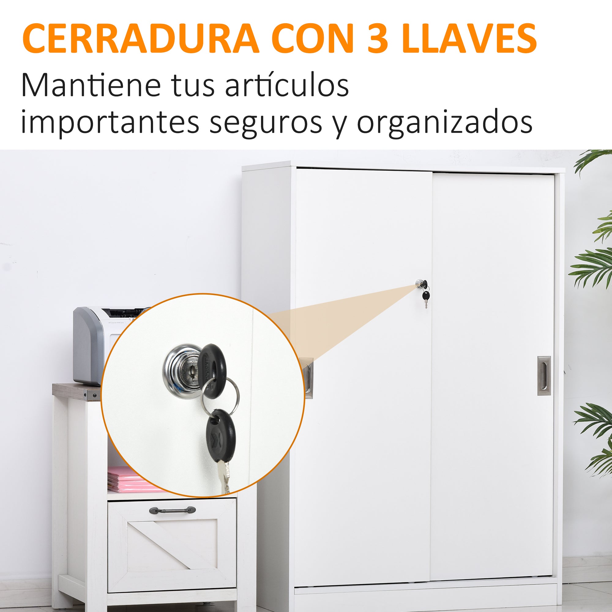 Armário de Escritório 80x40x120cm Branco - Organização e Segurança