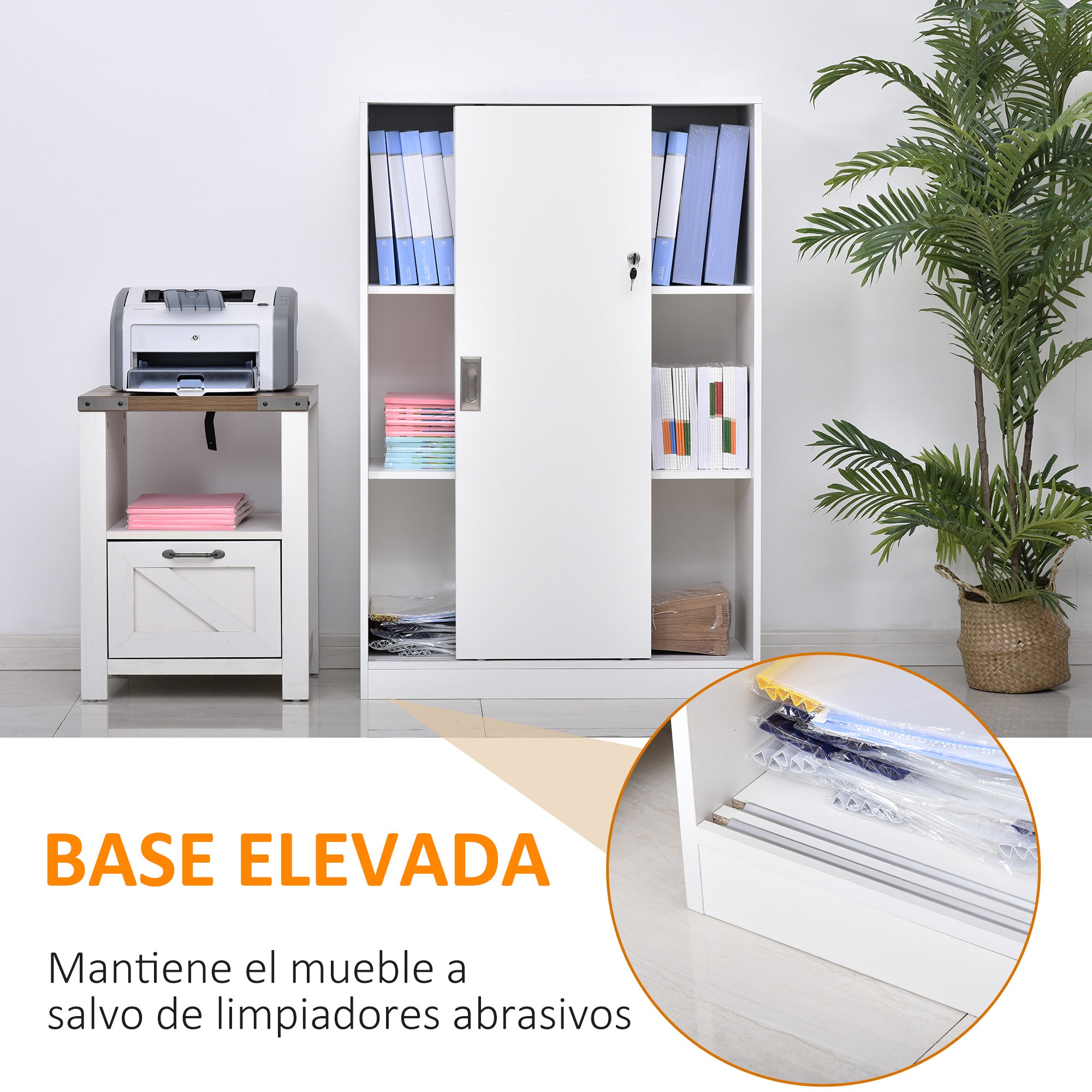 Armário de Escritório 80x40x120cm Branco - Organização e Segurança