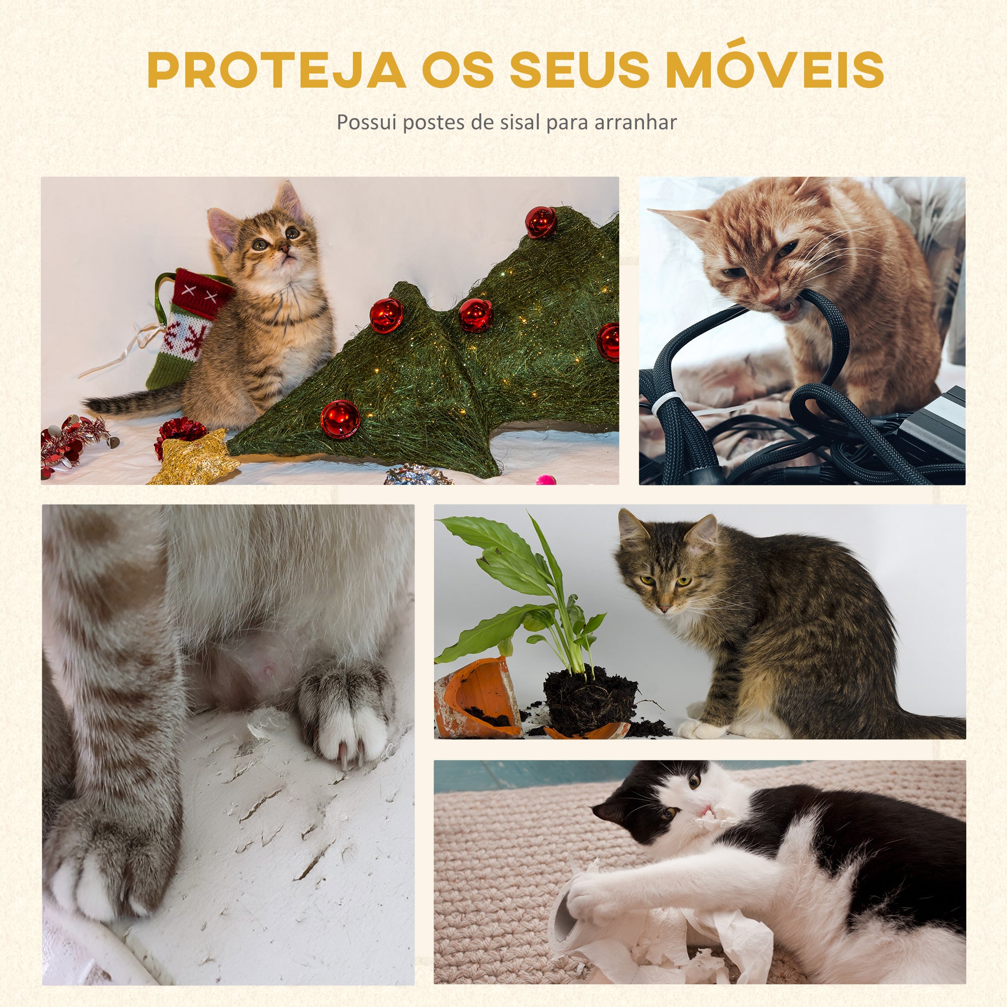 Arranhador para Gatos 100 cm Cinzento