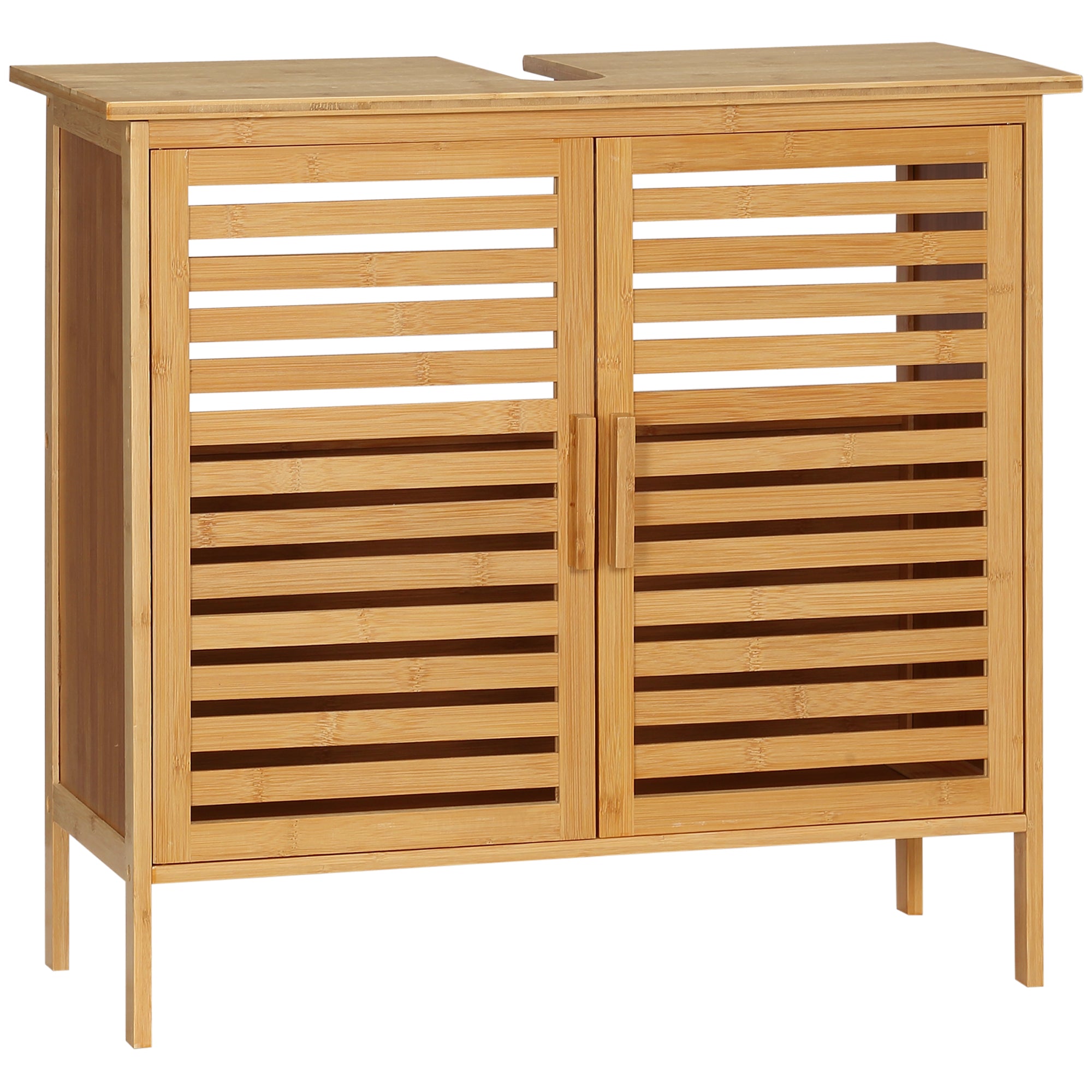Móvel para Lavatório de Bambu Cor de Madeira Natural 66x29x61,5cm