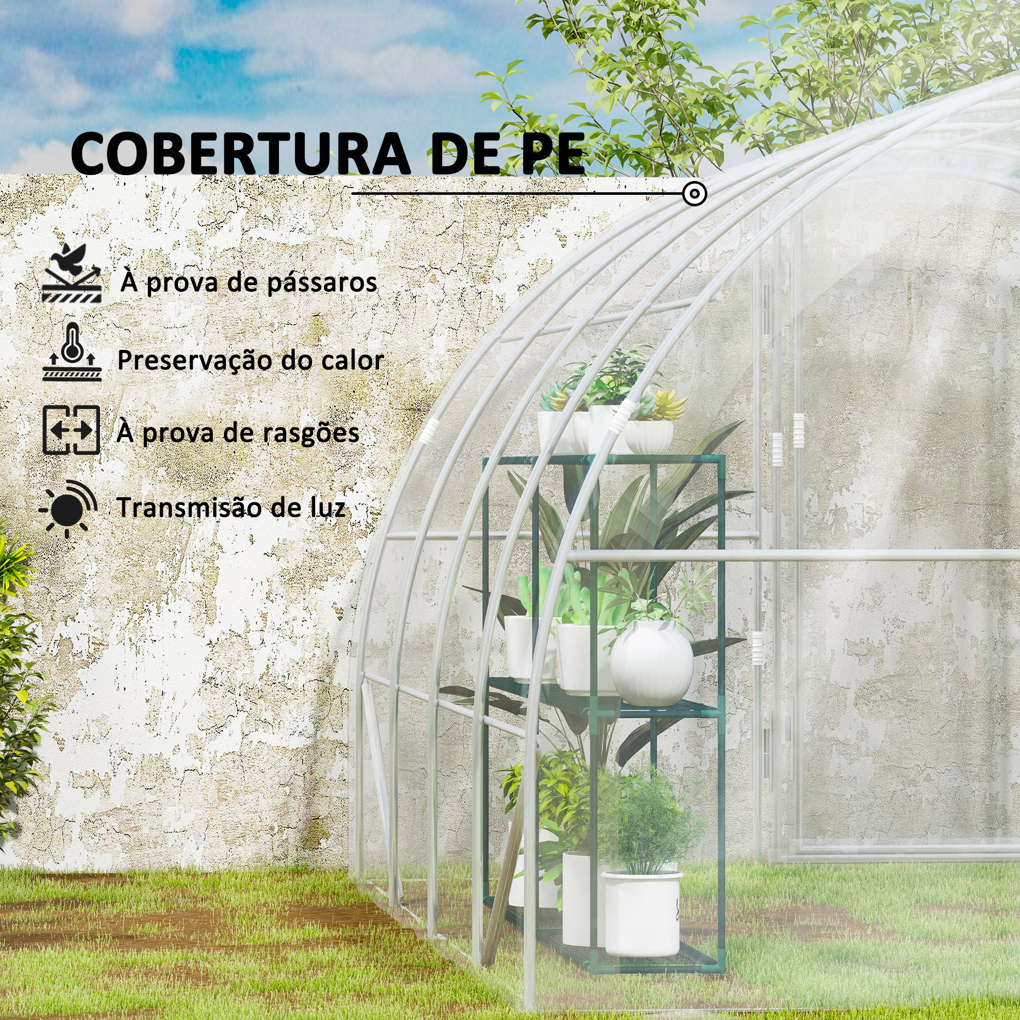 Estufa de Jardim 395x295x195 cm Transparente