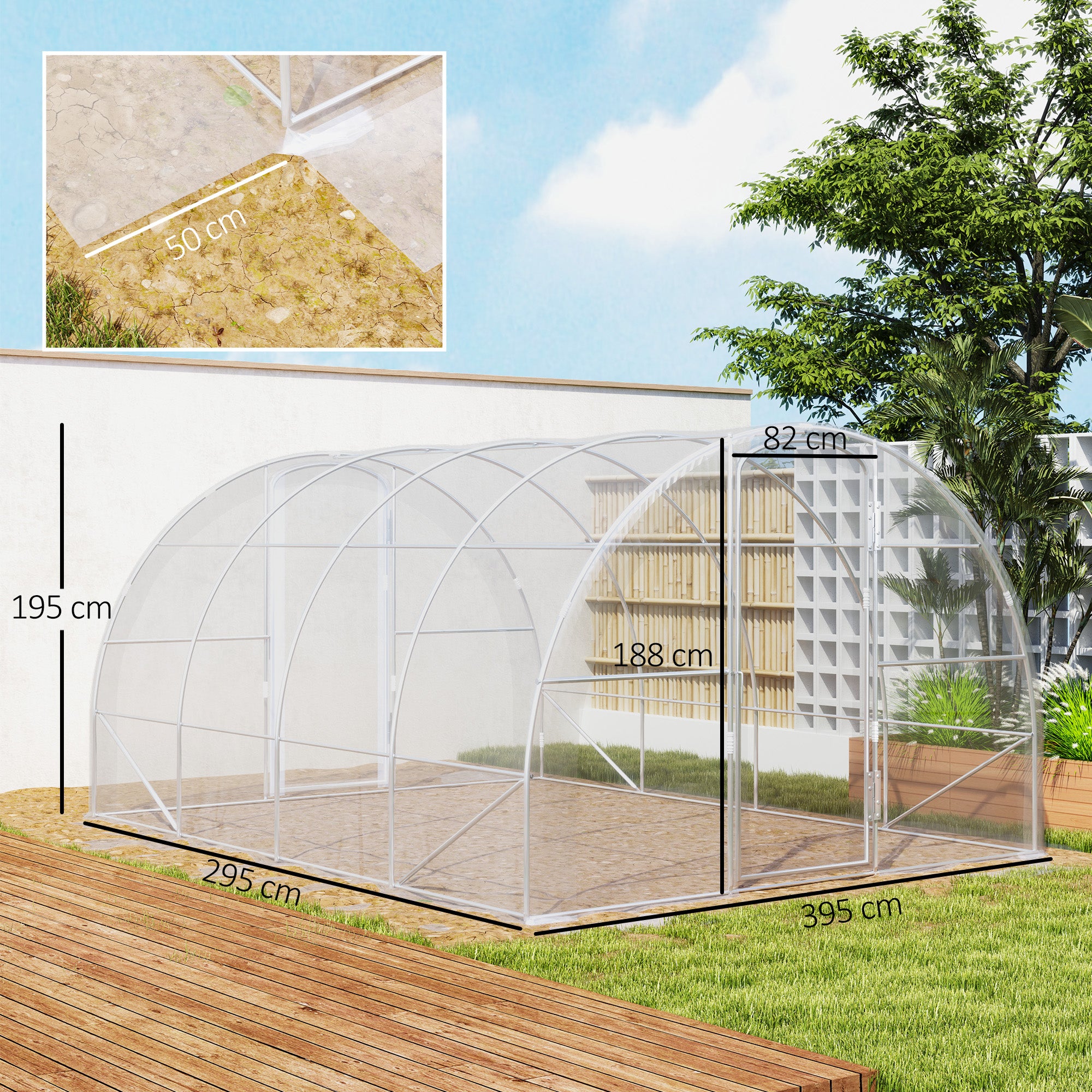 Estufa de Jardim 395x295x195 cm Transparente