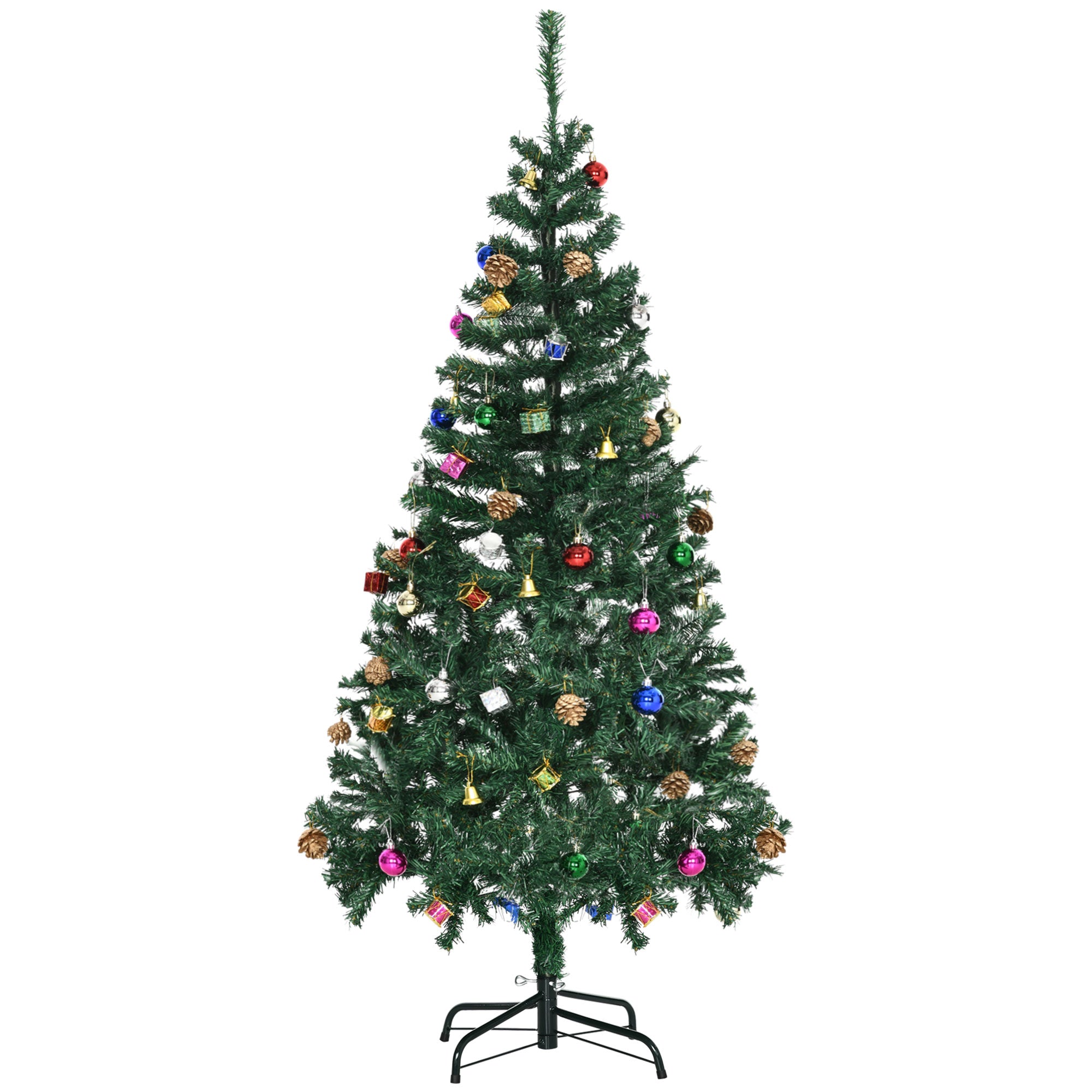 Árvore de Natal Artificial 150cm Verde com 420 Ramos e Decorações
