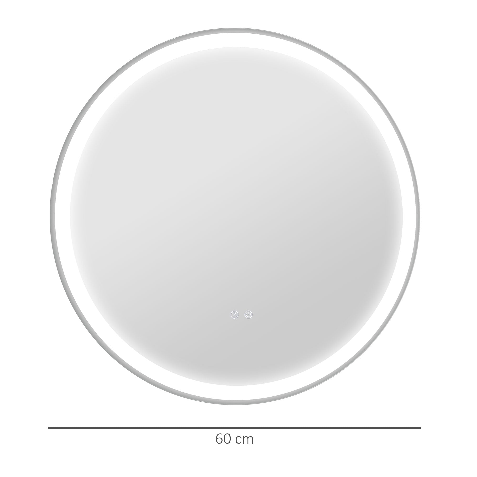 Espelho de Casa de Banho LED Ø60x3 cm Prateado
