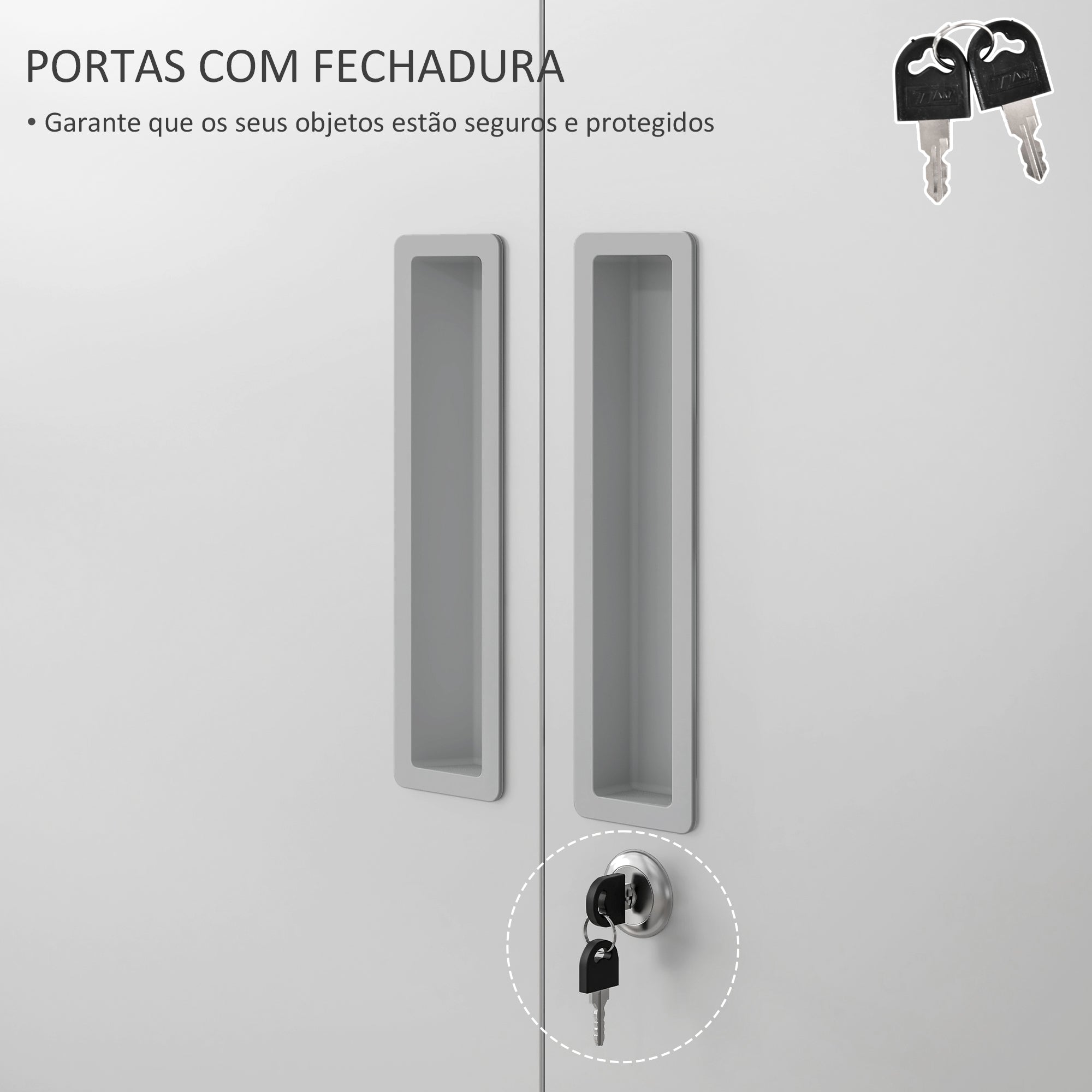 Armário de Arquivos Metálico 80x40x180 cm - Branco