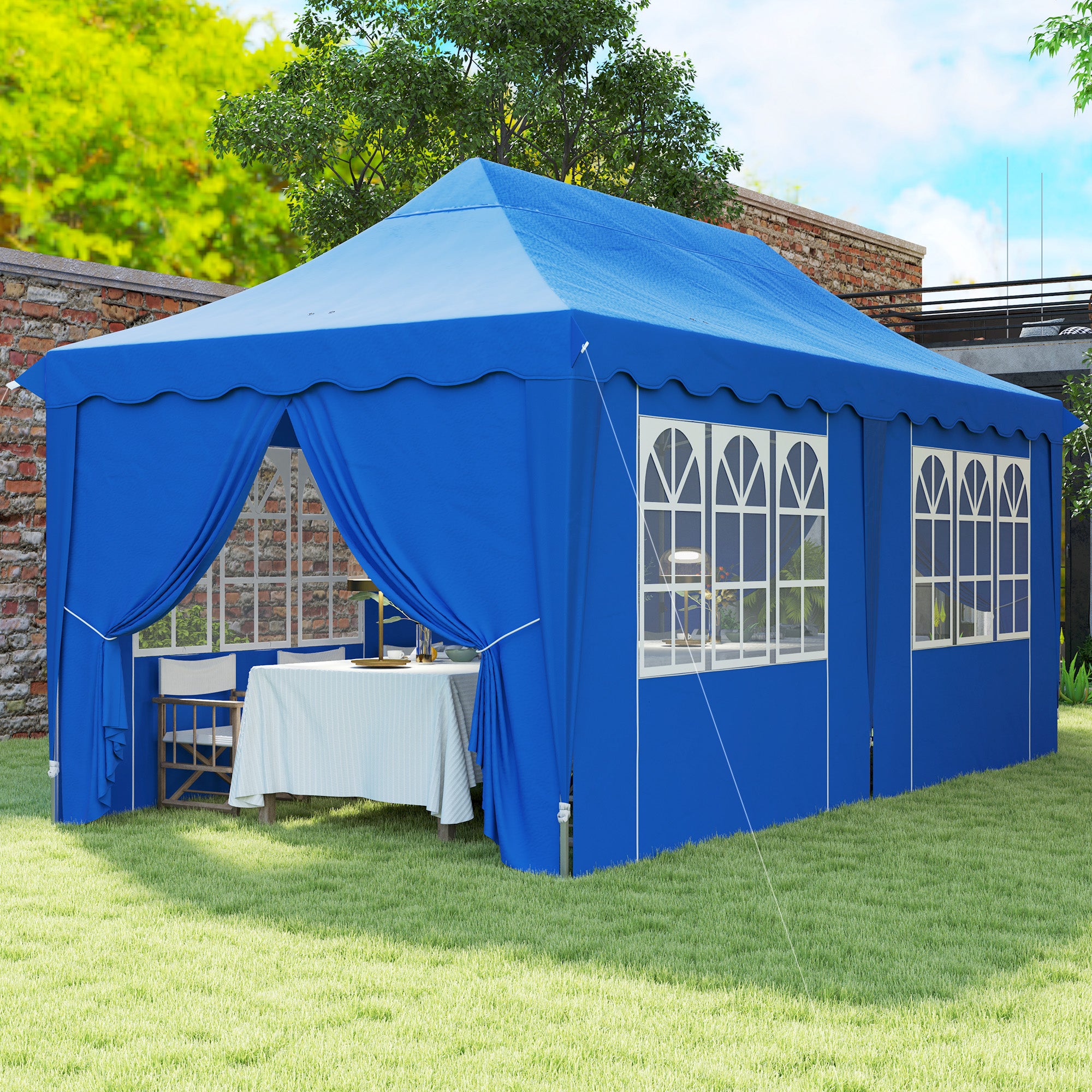 Tenda Dobrável Pop Up 596x300x315 cm Azul