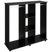 Roupeiro Aberto com 2 Barras - 120x40x128 cm - Preto