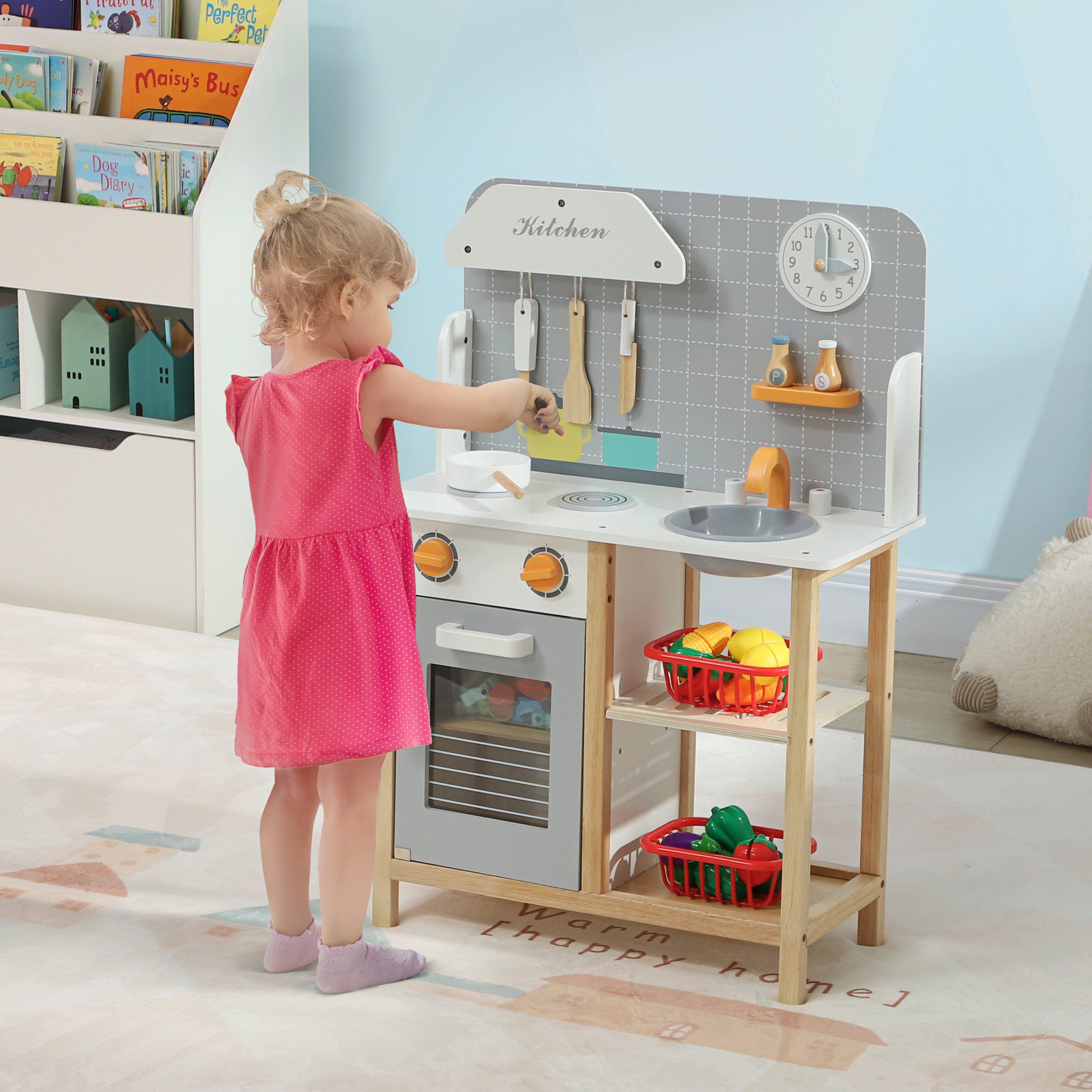 Cozinha de Brinquedo Multicor 57x26x82 cm para Crianças acima de 3 Anos