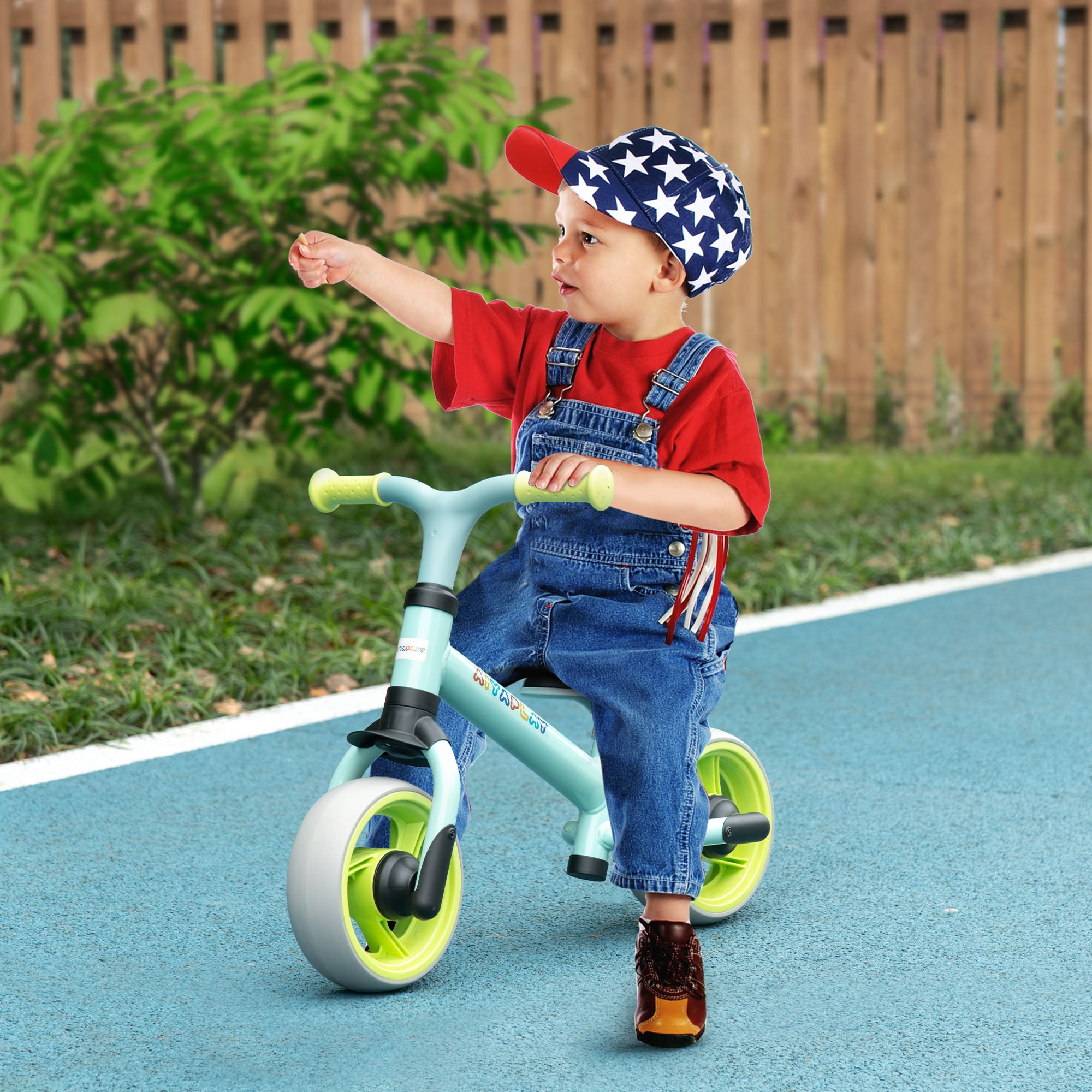 Bicicleta de Equilíbrio Verde 66,5x34x47 cm para Crianças de 18-48 Meses