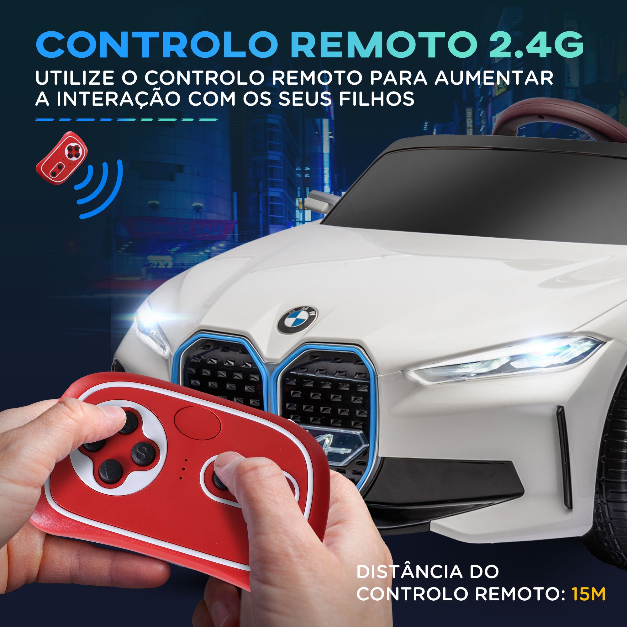 Carro Elétrico para Crianças 115x67x45 cm Branco