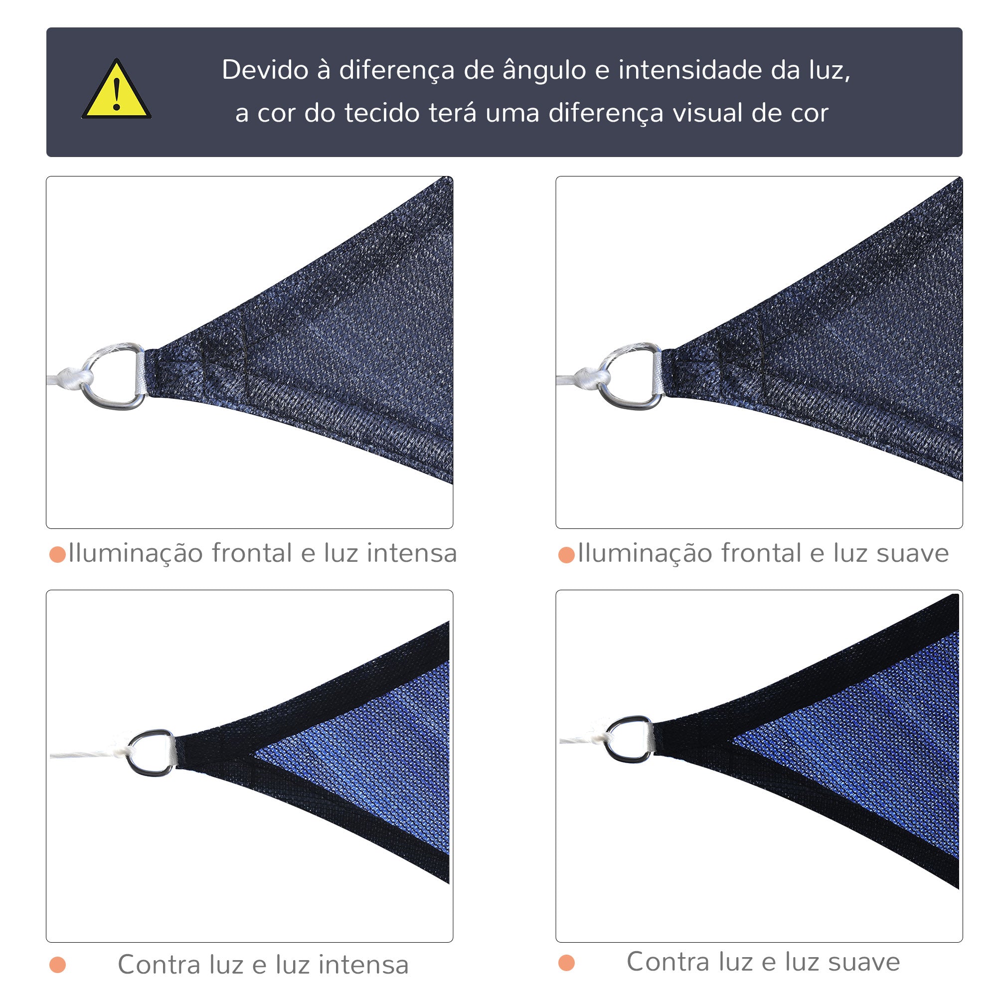 Vela de Sombra Retangular Azul 400x600 cm HDPE Proteção UV