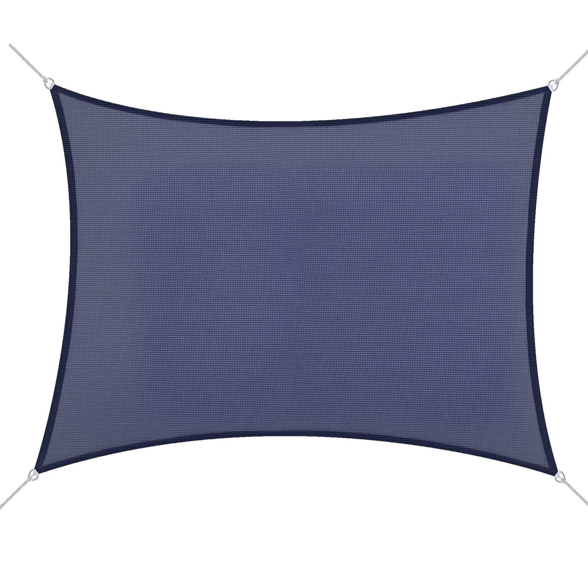 Vela de Sombra Retangular Azul 400x600 cm HDPE Proteção UV