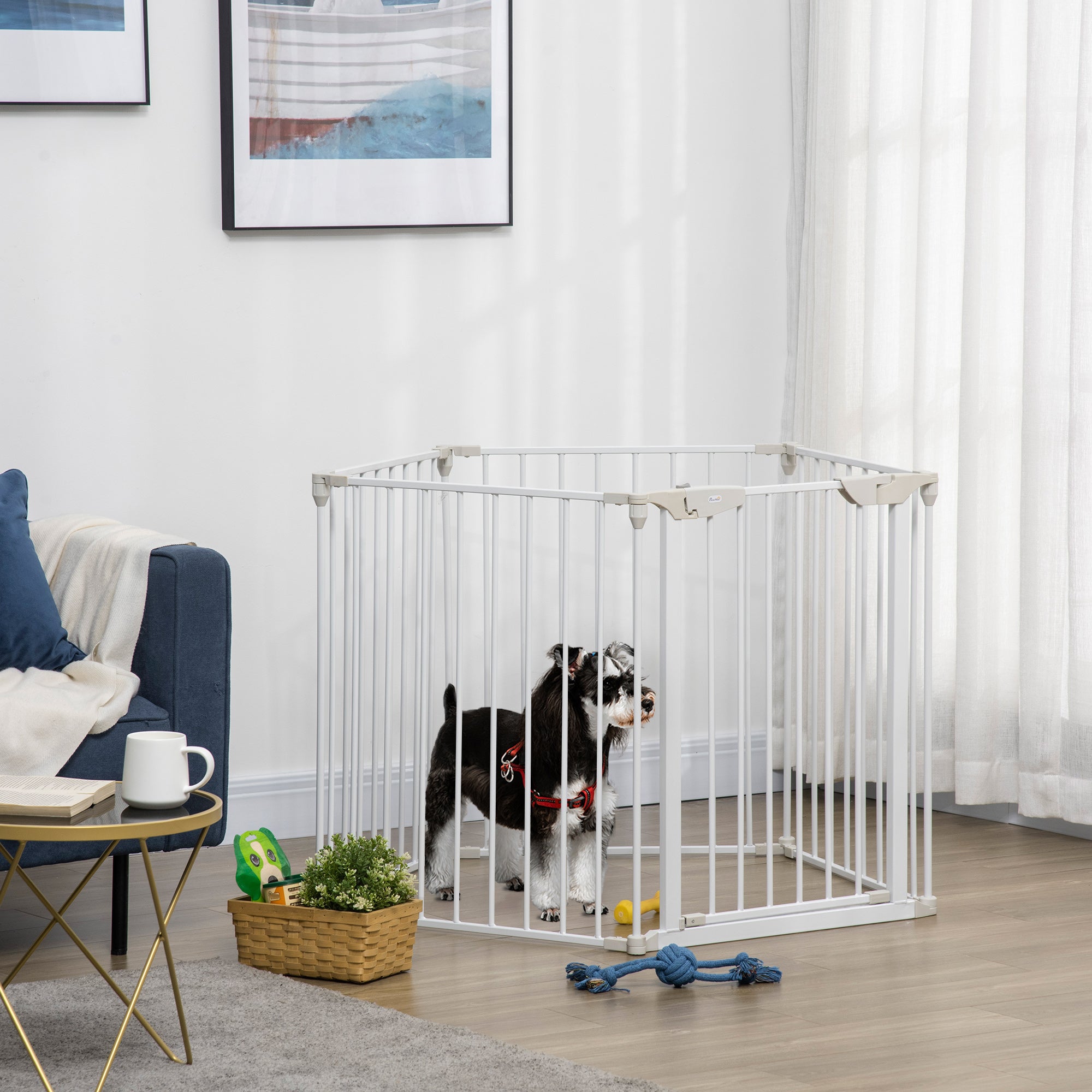 Barreira de Segurança para Animais de Estimação 300x74,5 cm - Branco