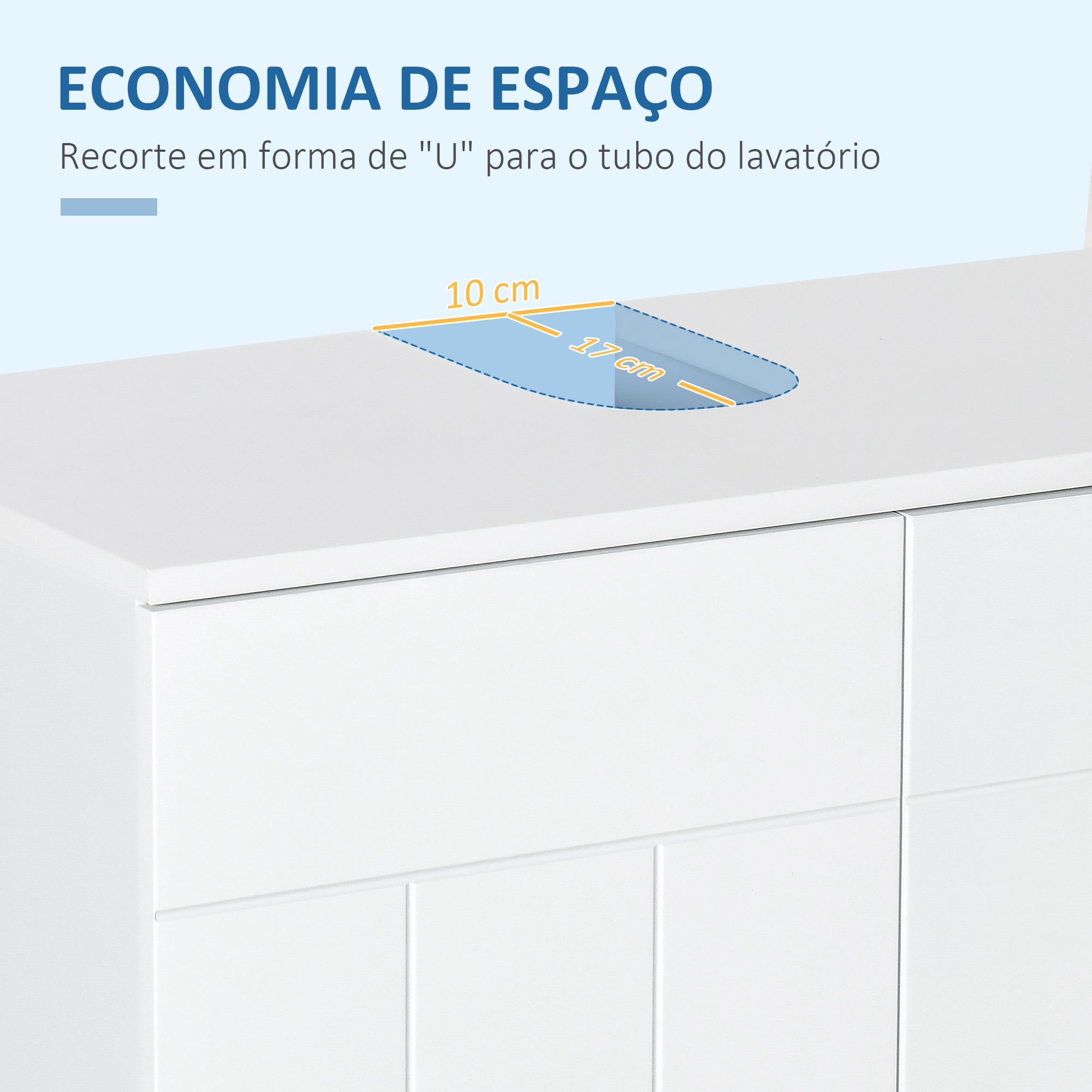 Móvel para Lavatório de Madeira Branco 60x30x60cm