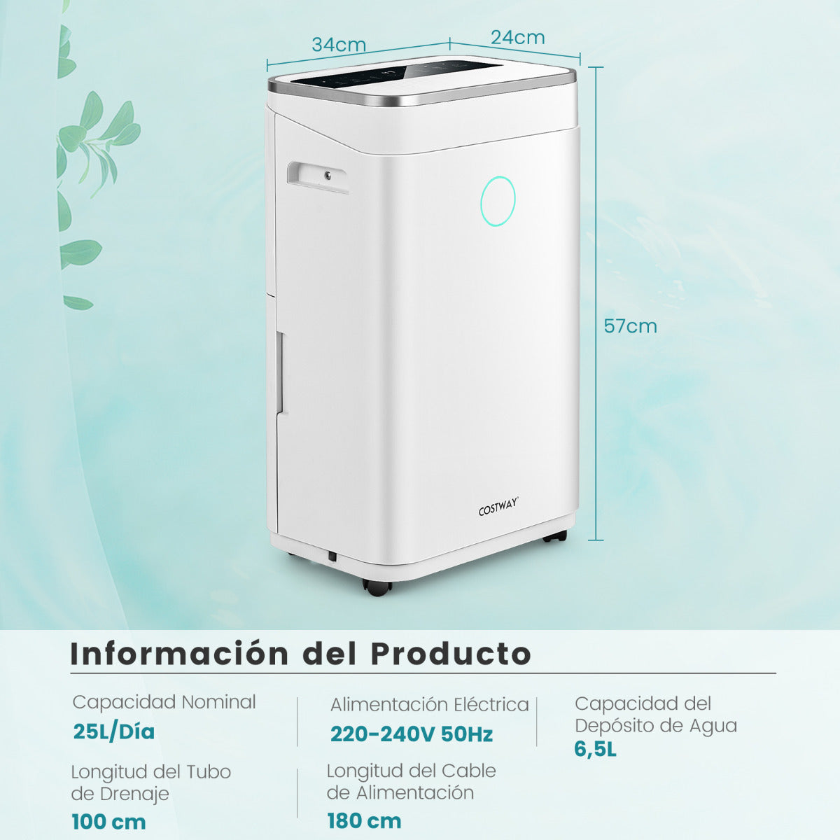 Desumidificador Portátil – 25 L – Branco