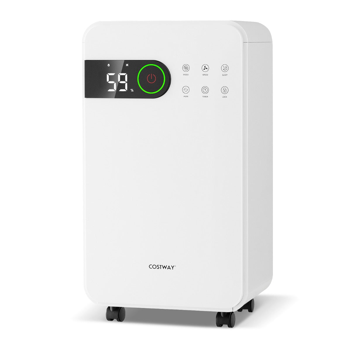 Desumidificador de Ar Portátil e Silencioso 15 L com Temporizador Modo de Sono e Indicador LED 28 x 20,5 x 50 cm Branco