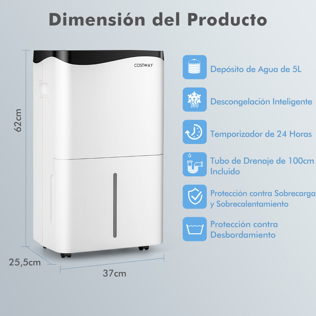 Desumidificador Móvel – 50L/Dia – Branco – Plástico