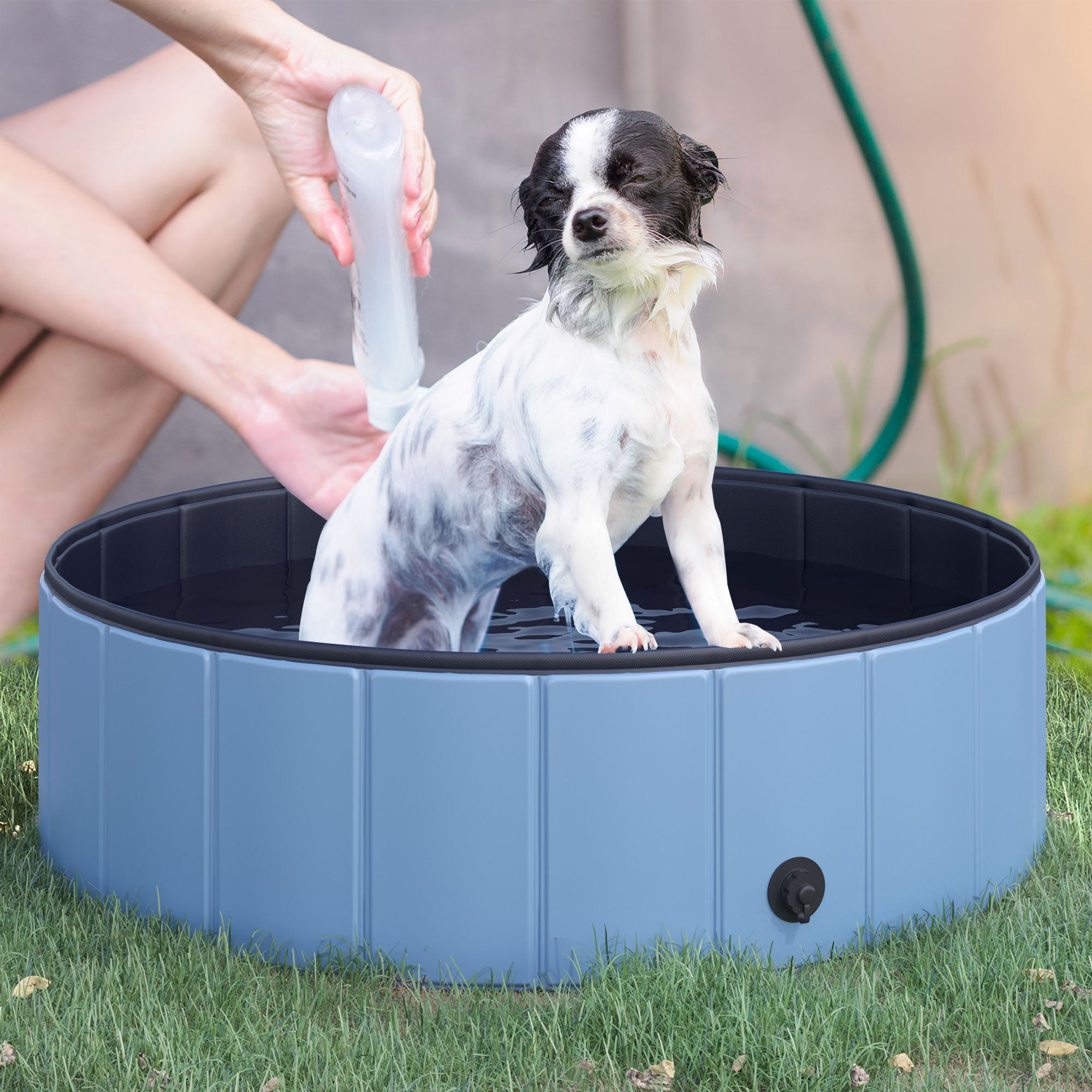 Piscina Dobrável para Animais de Estimação - Azul - Φ100x30cm